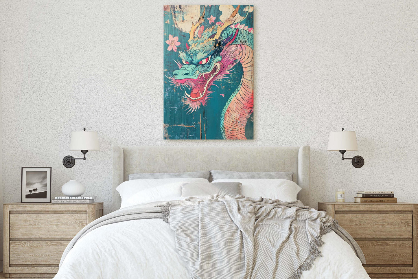 Vintage Japanese Dragon, ukiyo-e Print, Japanese Art, Vintage Retro
