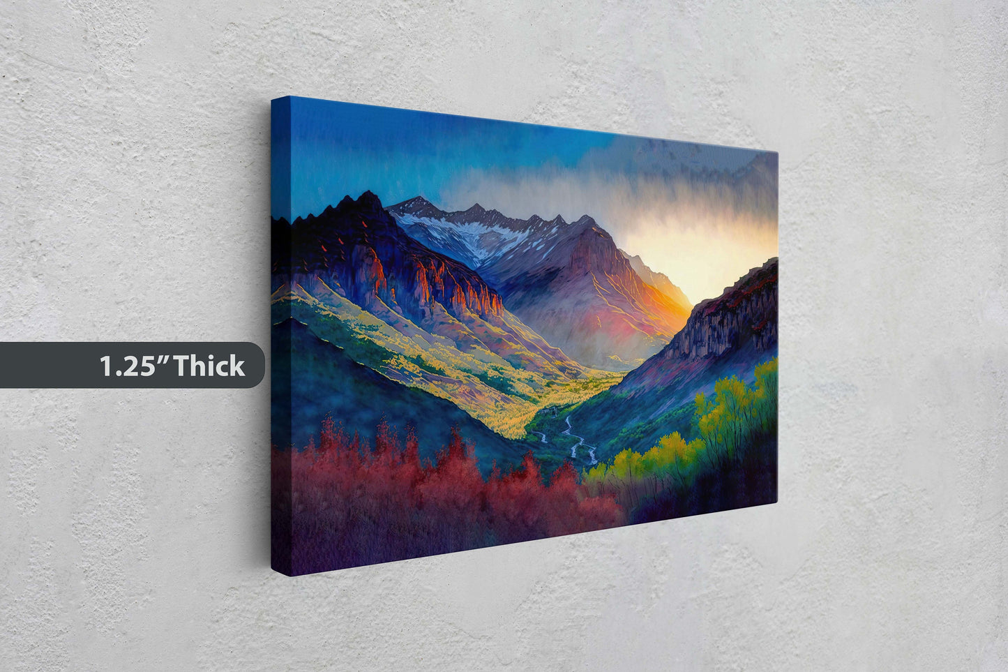 Telluride Colorado Art Ready To Hang Large Print, Oil Painting, Landscape, Mountains, Natural Beauty, Colorful