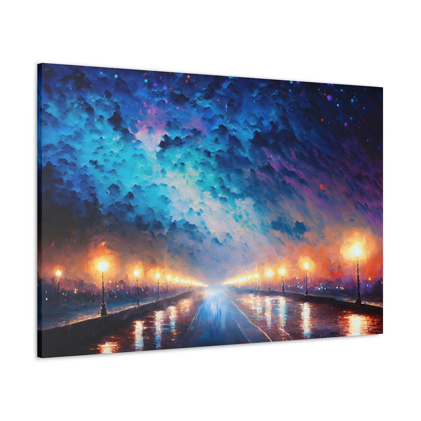 City Starry Night Canvas Art Ready To Hang