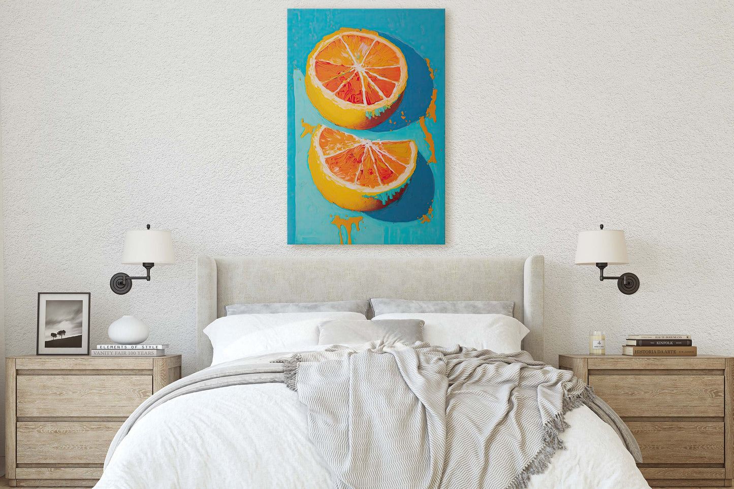 Oranges Painting, Still Life, Contemporary Art, Abstract Art, Dining Room Art, Kitchen Decor, Food Print, Large Print, Ready To Hang