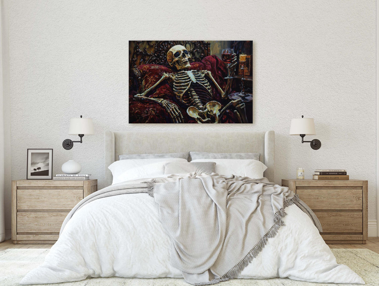 To Death, Skeleton Wine, Lounging Skeleton, Creepy Art, Gothic Halloween, Dark Academia, Dark Arts