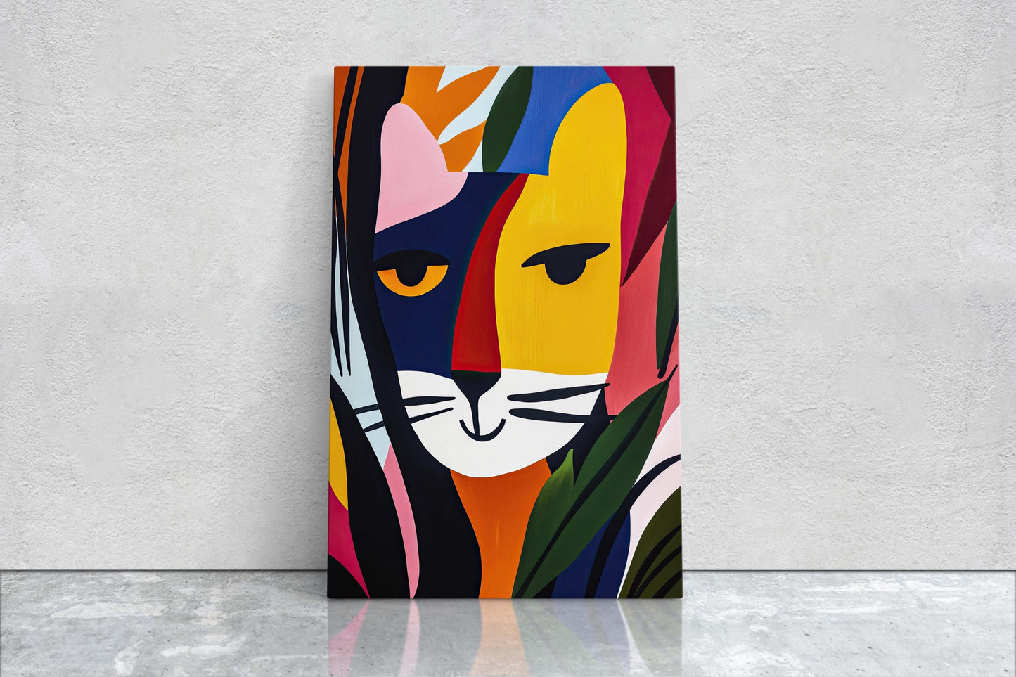 Abstract Cat Decor, Cat Pop Art, Matisse Inspired, Modern Art