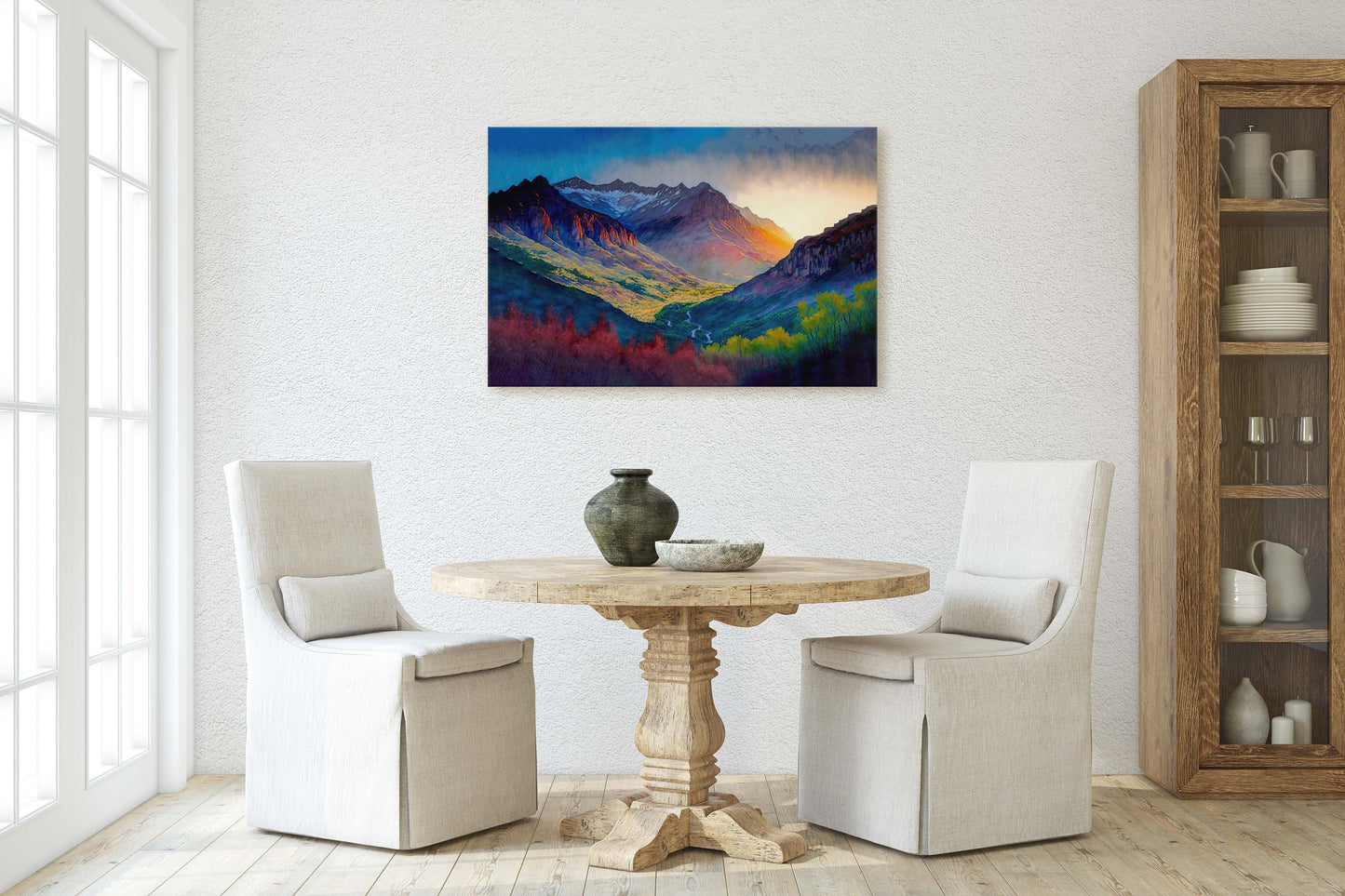 Telluride Colorado Art Ready To Hang Large Print, Oil Painting, Landscape, Mountains, Natural Beauty, Colorful
