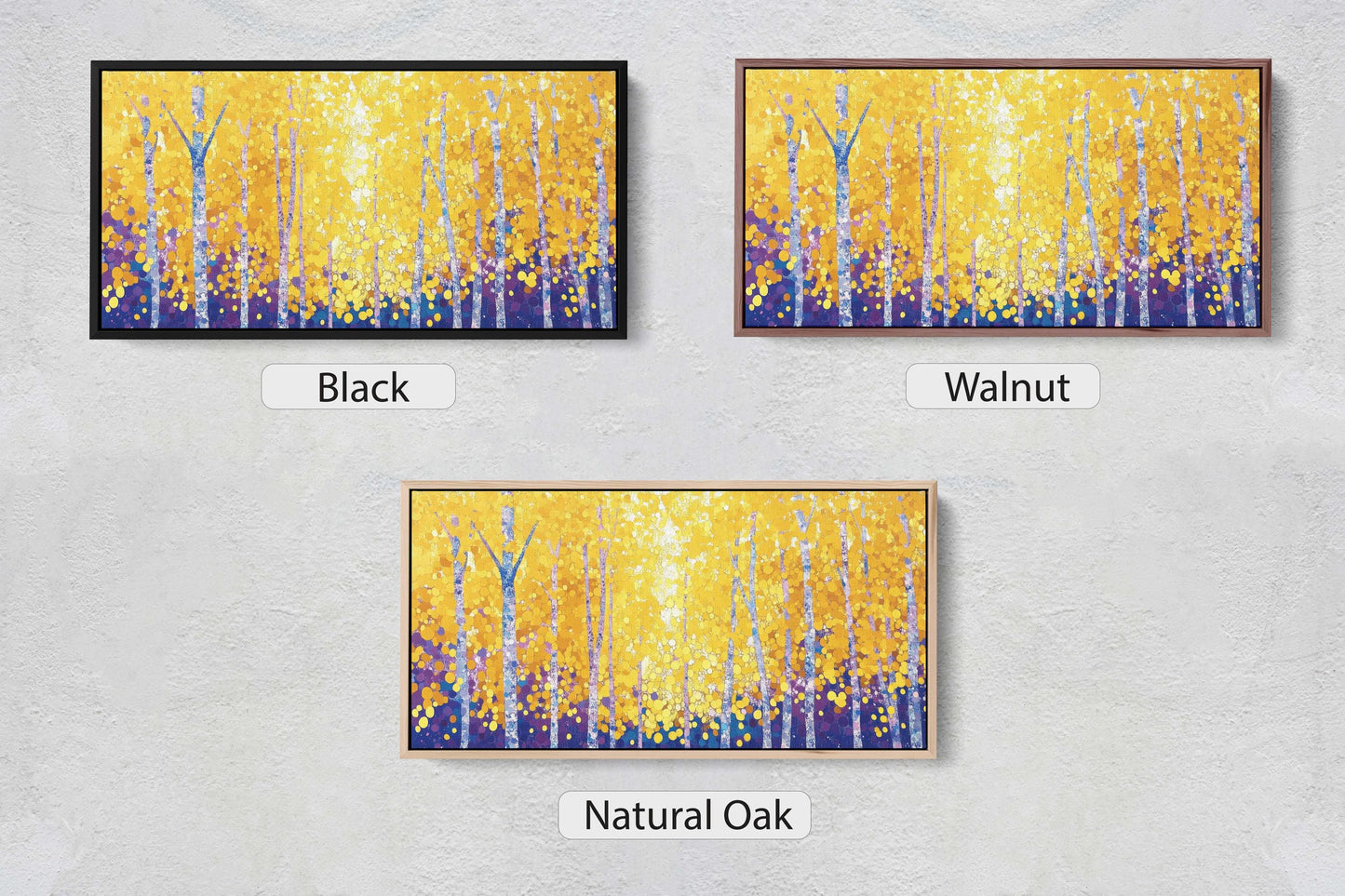 Fall Aspen on Canvas, Autumn Forest, Abstract Art, Contemporary Print