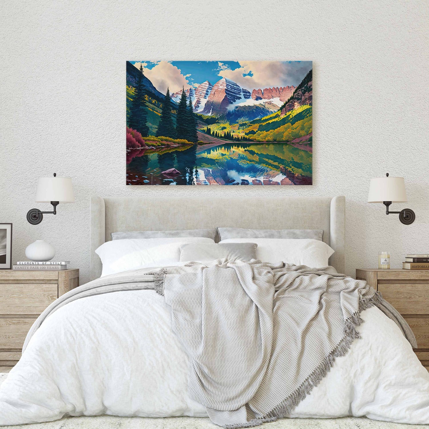 Aspen Colorado, Mountains Canvas Art Ready To Hang Large Print, Oil Painting, Landscape