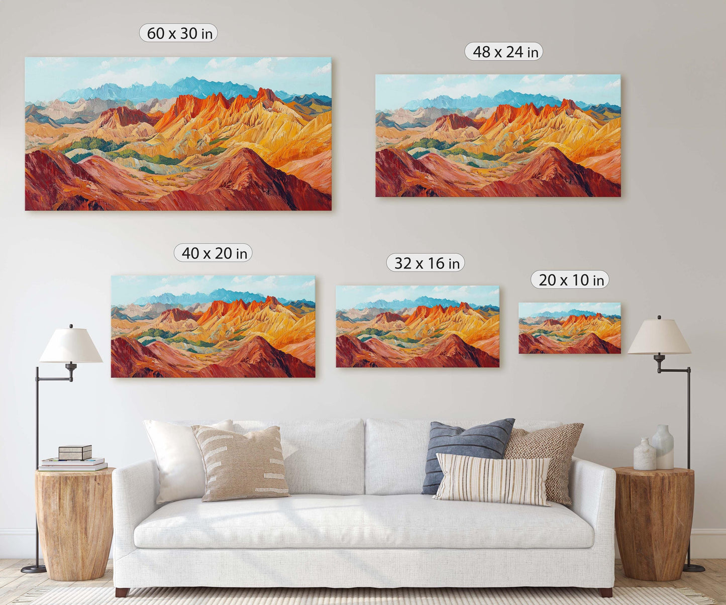Canyon Art, Warm Tones, Mountain Landscape, Nature Painting