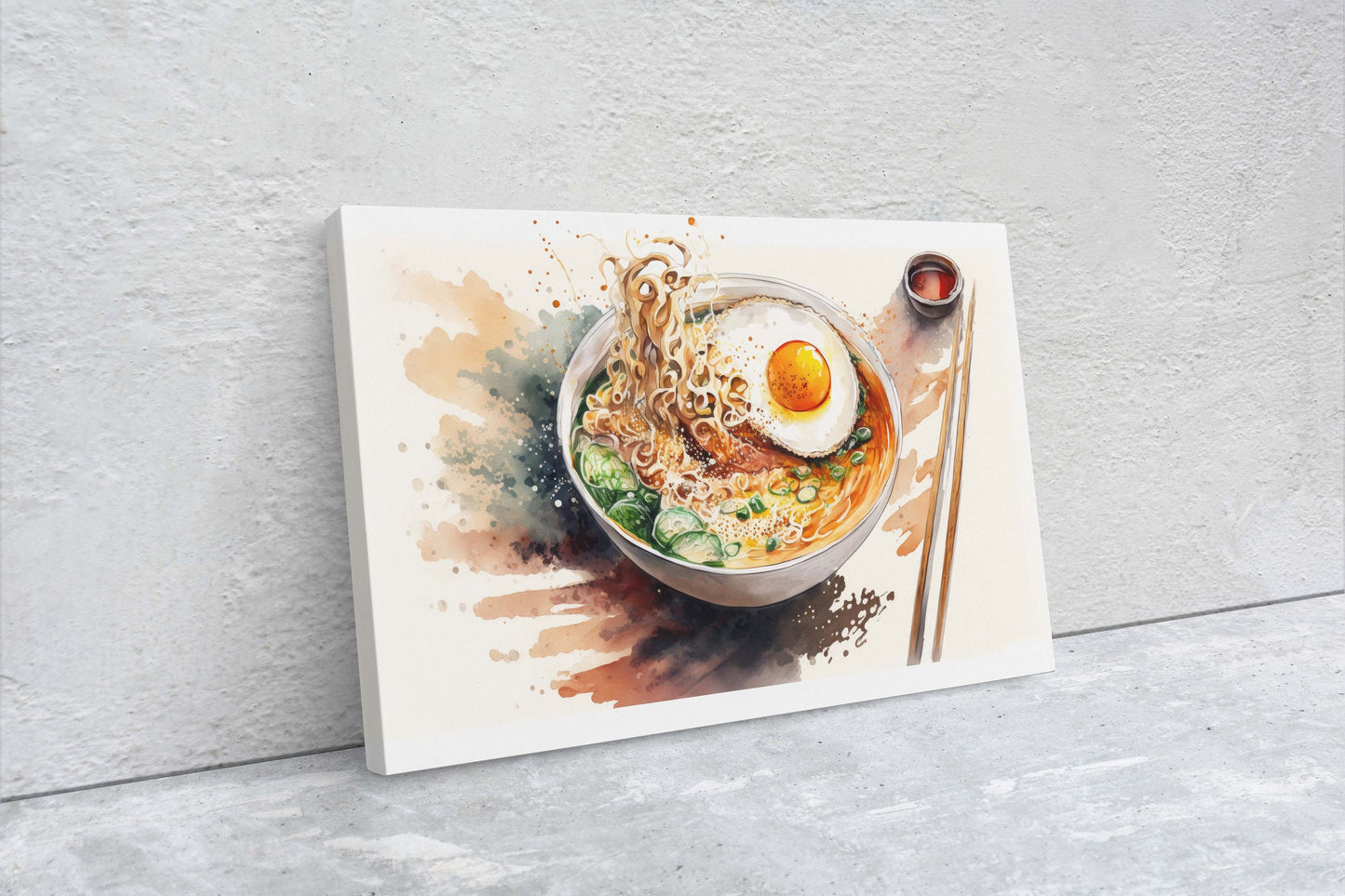 Ramen Watercolor, Japanese Food, Restaurant Art, Asian Cuisine, Dining Room, Kitchen Decor, Food Art, Ramen
