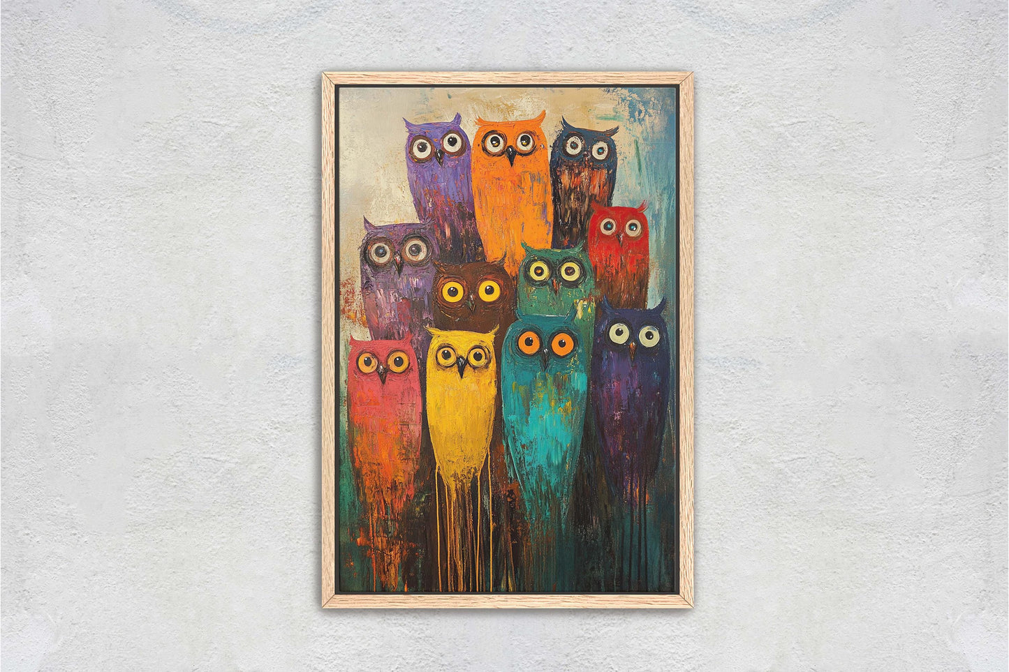 Colorful Owl Print, Pop Art, Painted Owl, Cute Owl Art