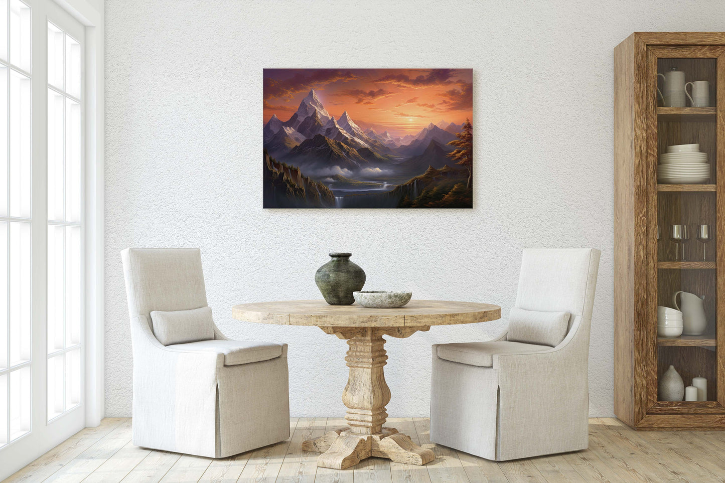 Large Abstract Mountain Painting, Original Scenery Painting, Landscape Room Decor, Living room Wall Decor, Nature Wall Art