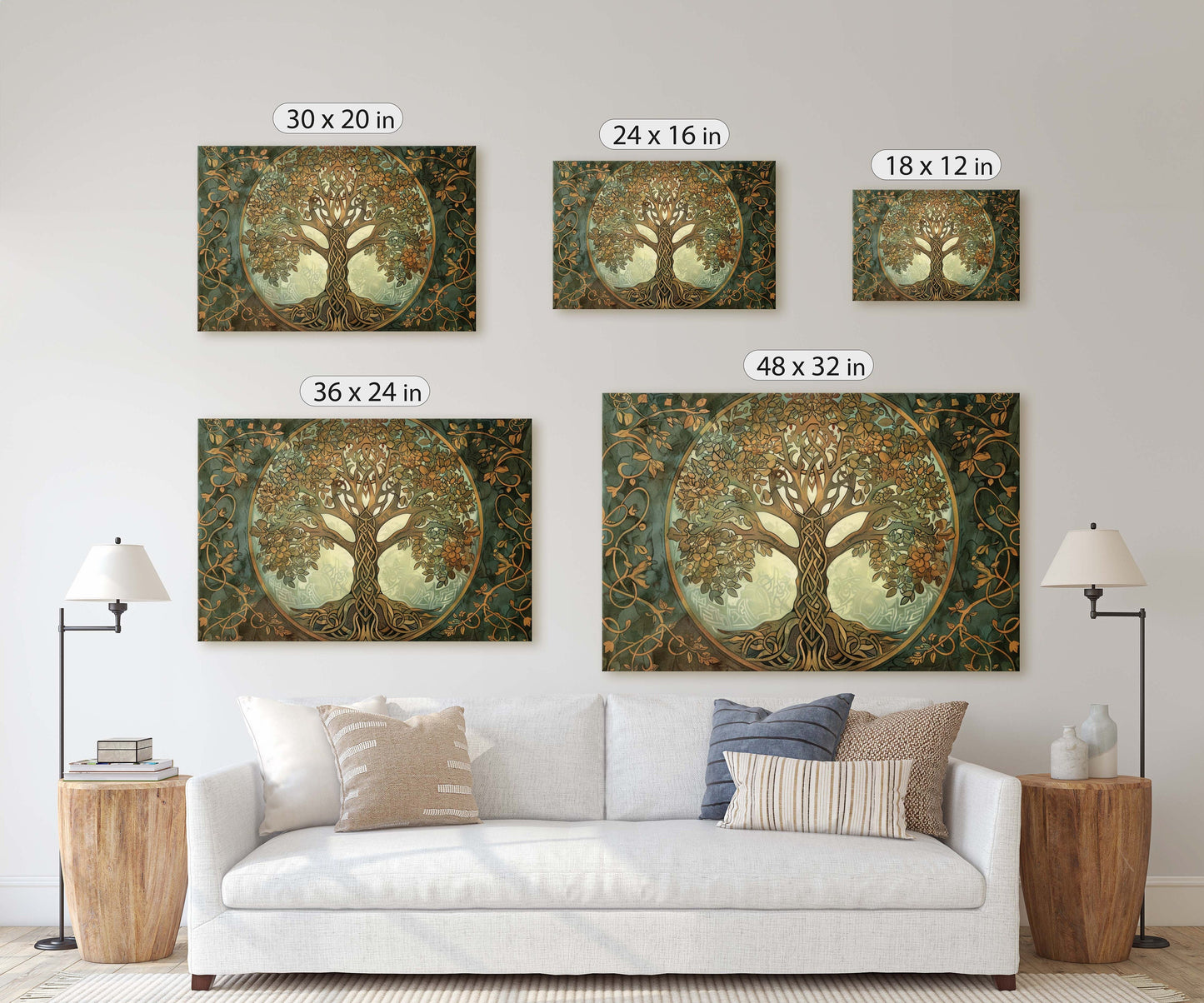 Tree of Life, Yggdrasil Painting, Celtic Art, Norse Mythology, Symbolic Artwork, Nature Decor, Abstract Nature, Large Print