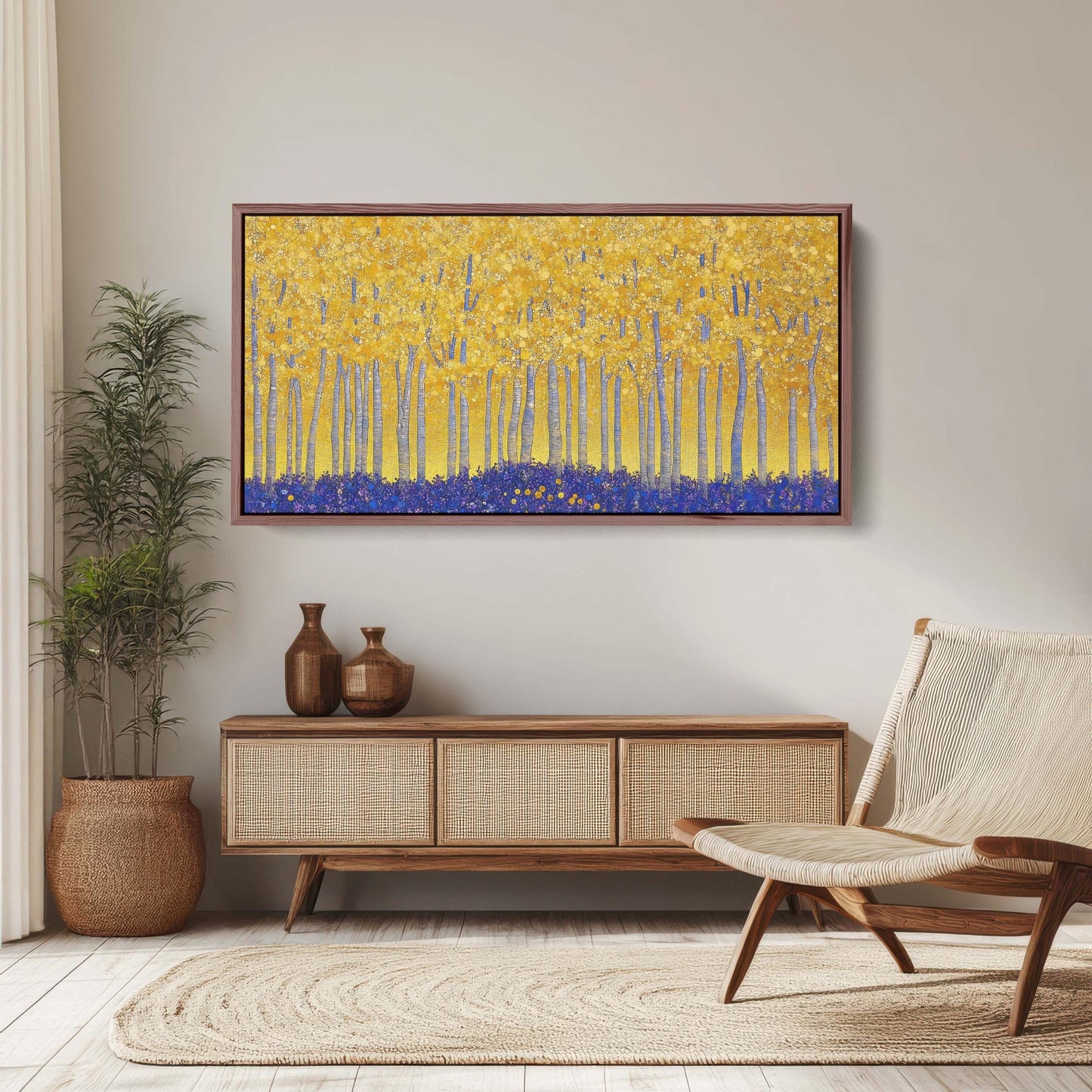 Fall Aspen on Canvas, Autumn Forest, Abstract Art, Contemporary Print