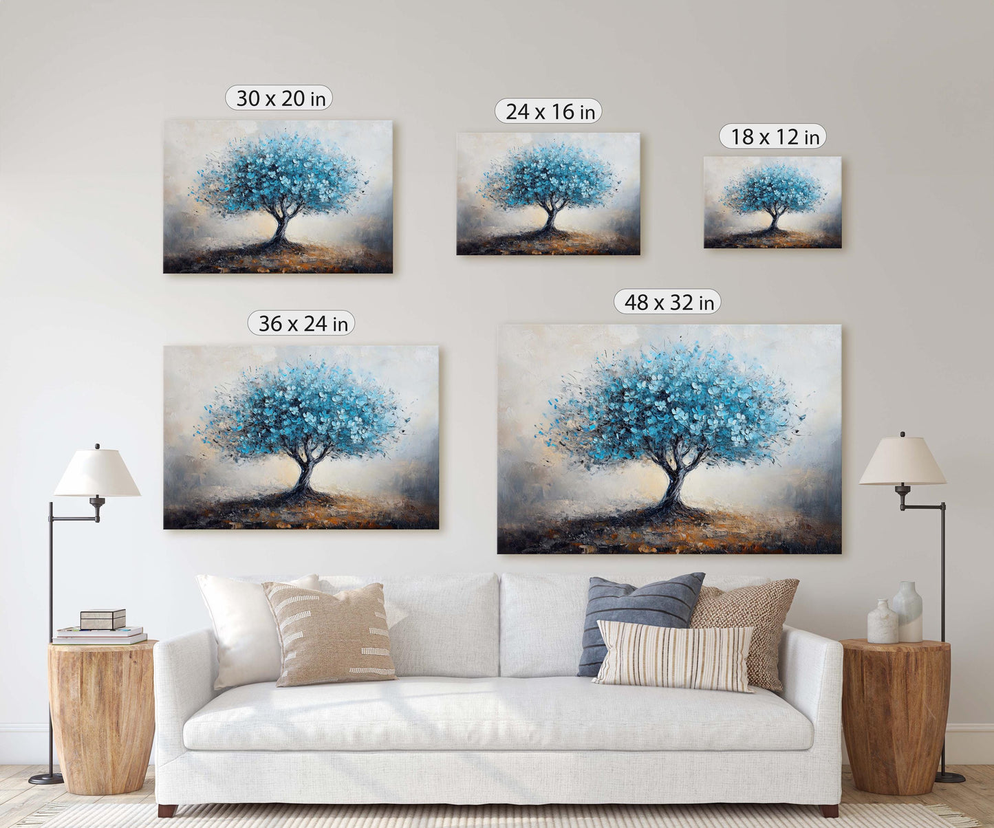 Blue Japanese Blossom, Cherry Blossom, Maple Blossom, Fantasy Art