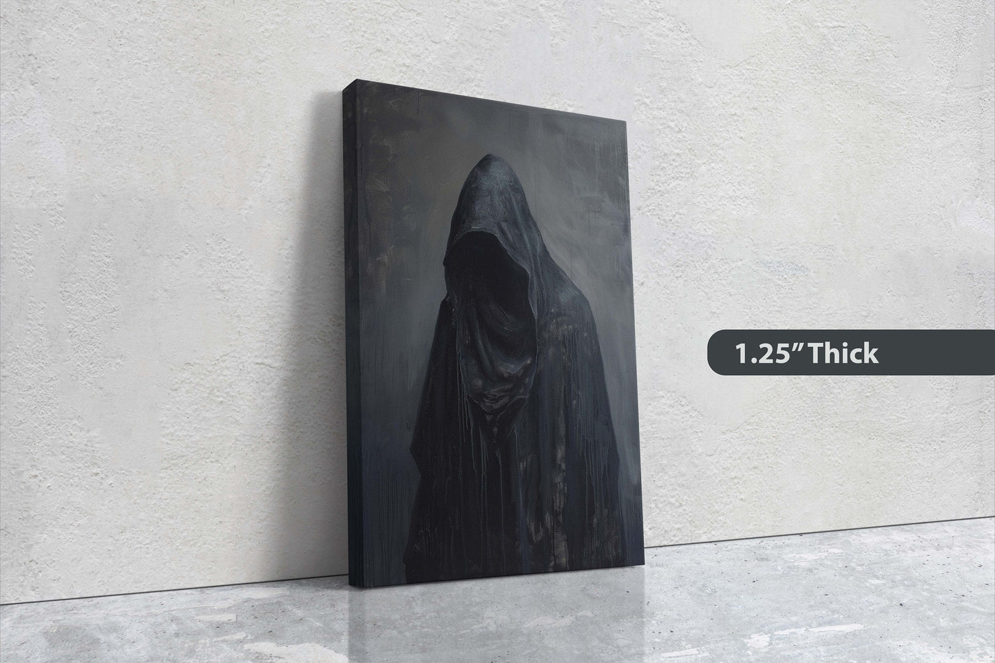 Figure of Death, Dark Robed Figure, Creepy Painting, Gothic Art, Dark Academia, Victorian Art