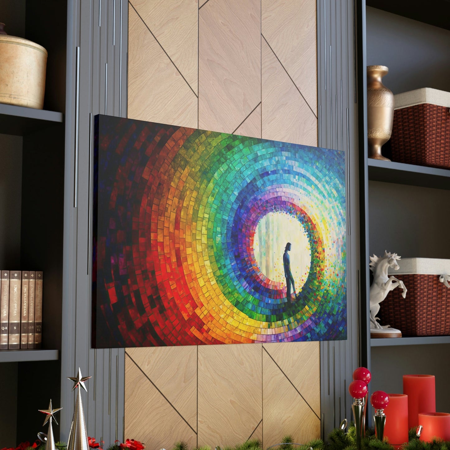 Abstract Expression Color Wheel Canvas Art Ready To Hang | Fantasy | Portal Colorful