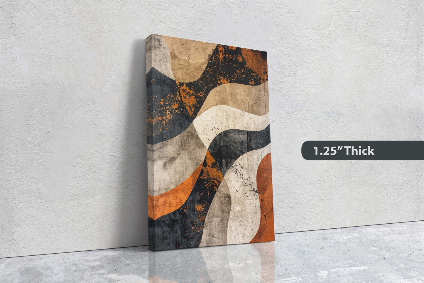 Wabi Sabi Artwork, Minimalist Lines, Neutral Tones, Brown Earth, Extra Large Print, Framed Canvas, Abstract, Texture