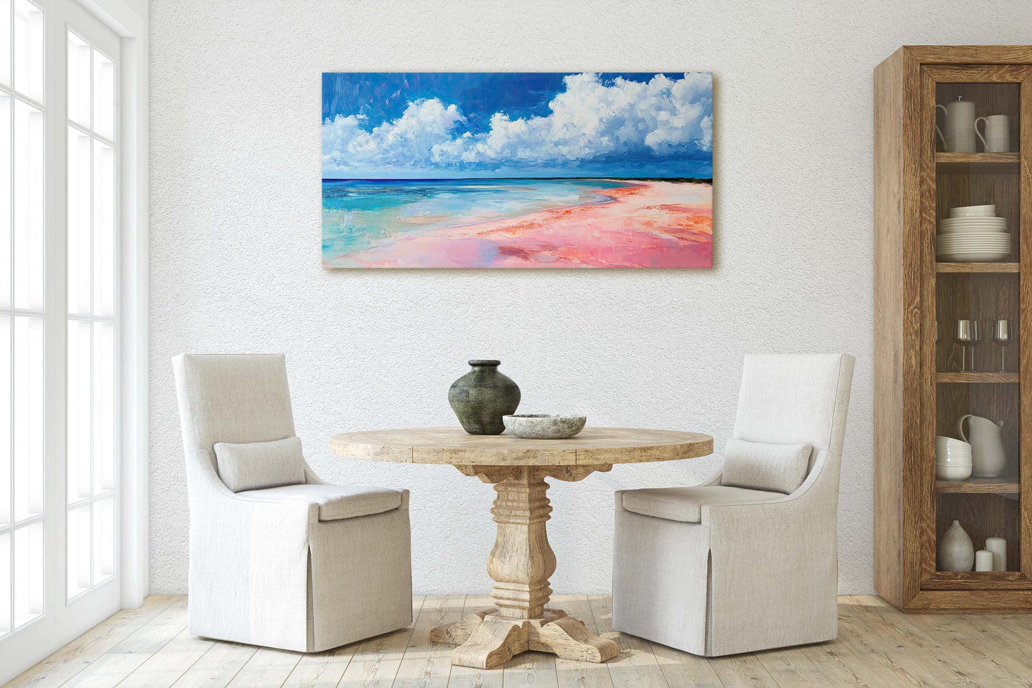 Las Coloradas Painting, Yucatán Mexico, Pink Beach, Salt Beach