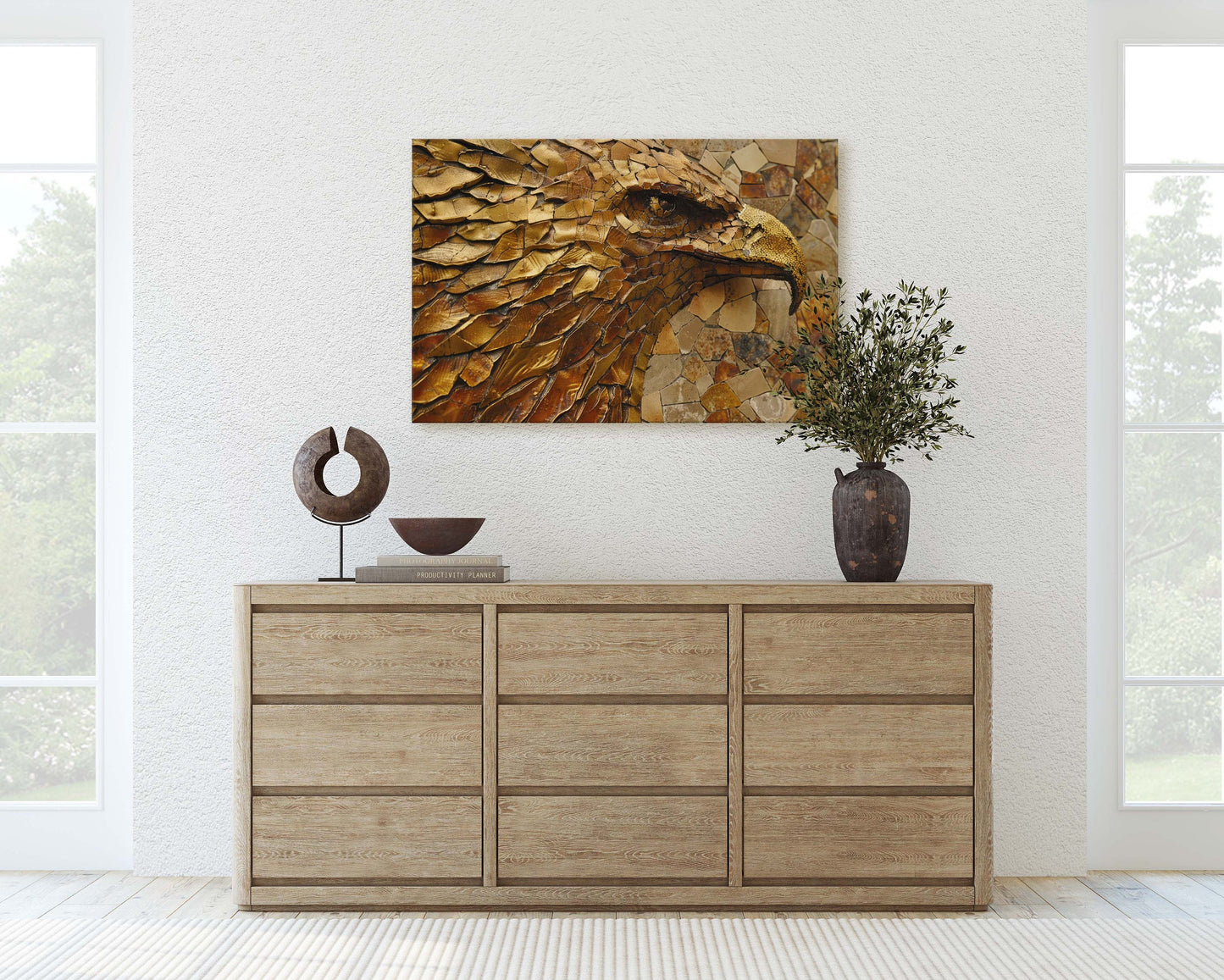 Gold Eagle, Stone Eagle, Bald Eagle, Abstract Gold, Americana, American Art, Patriotic, Framed Canvas, Large Art print,