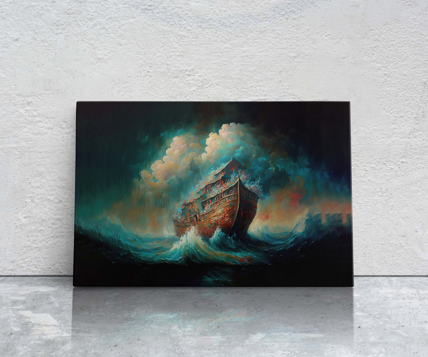 Noahs Ark Canvas Art Ready To Hang | Oil Painting | Expressionism