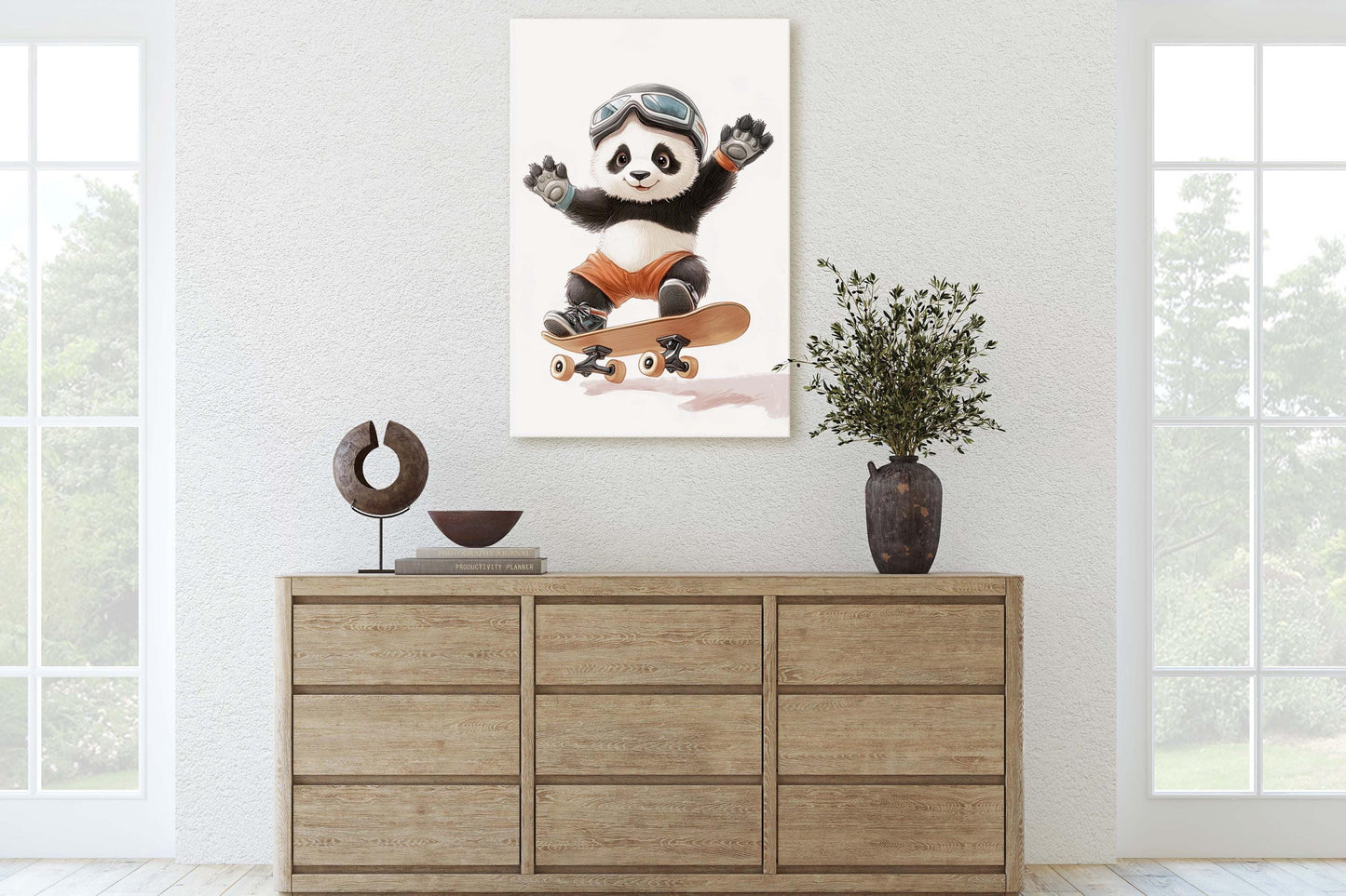Panda Skateboard, Kids Room, Boys Room, Girls Room, Play Room