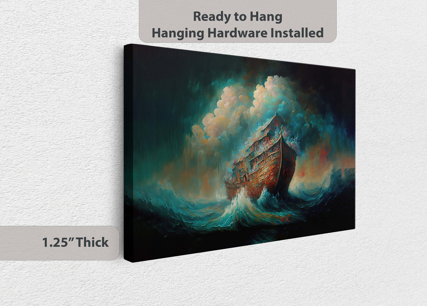 Noahs Ark Canvas Art Ready To Hang | Oil Painting | Expressionism