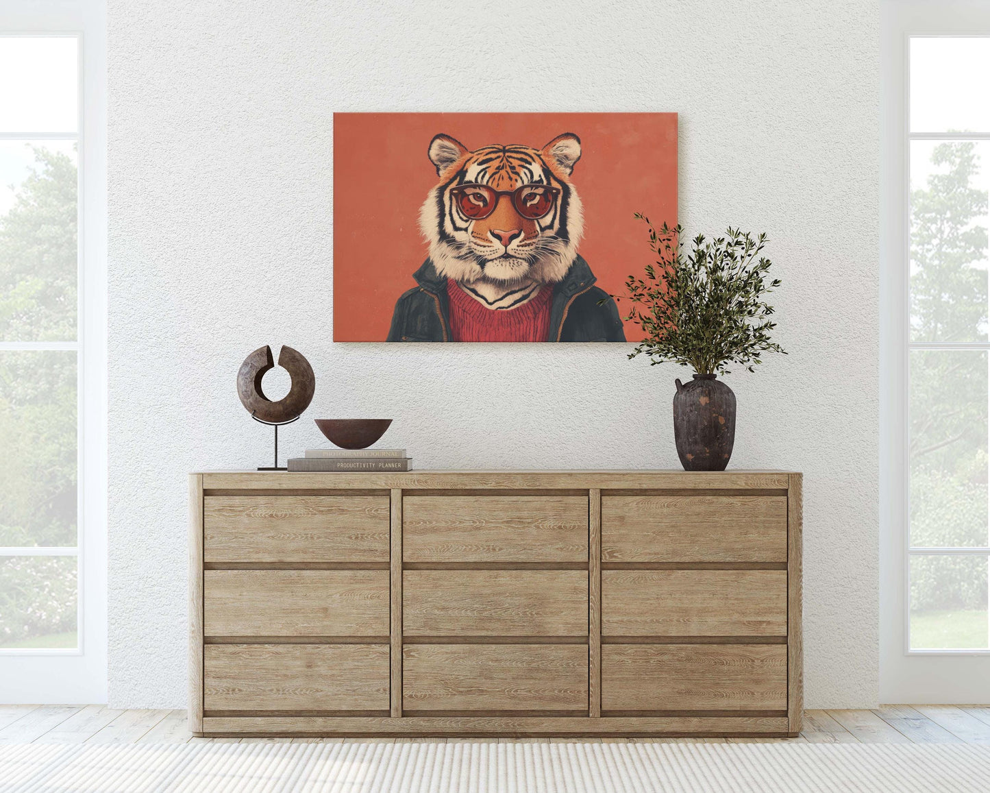 Hipster Tiger, Pop Art, Modern Decor, Street Art, Animal Art, Unique Art, Kids Room, Boys Room, Girls Room