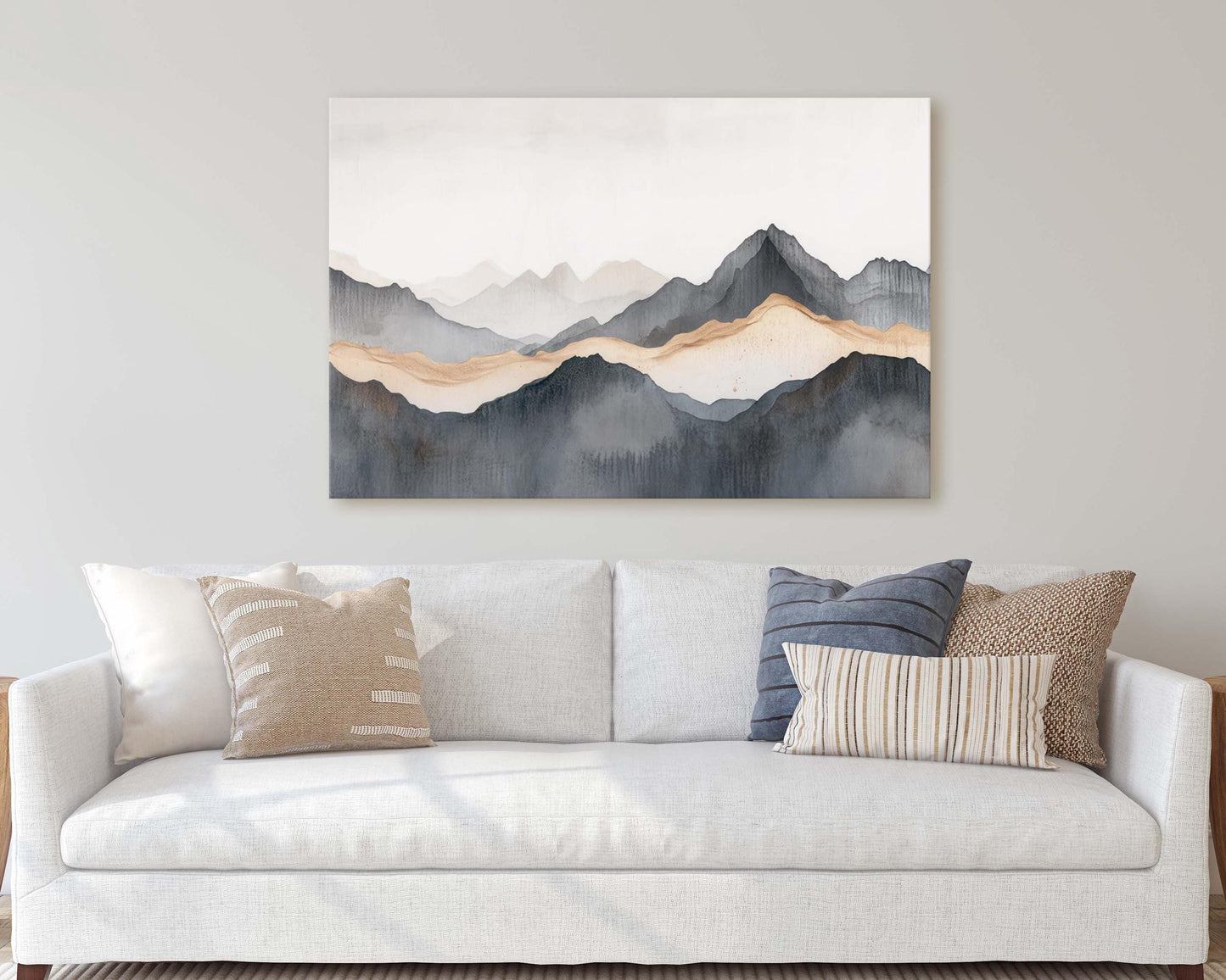 Foggy Mountain Art, Misty Mountains, Nature Painting, Contemporary Art