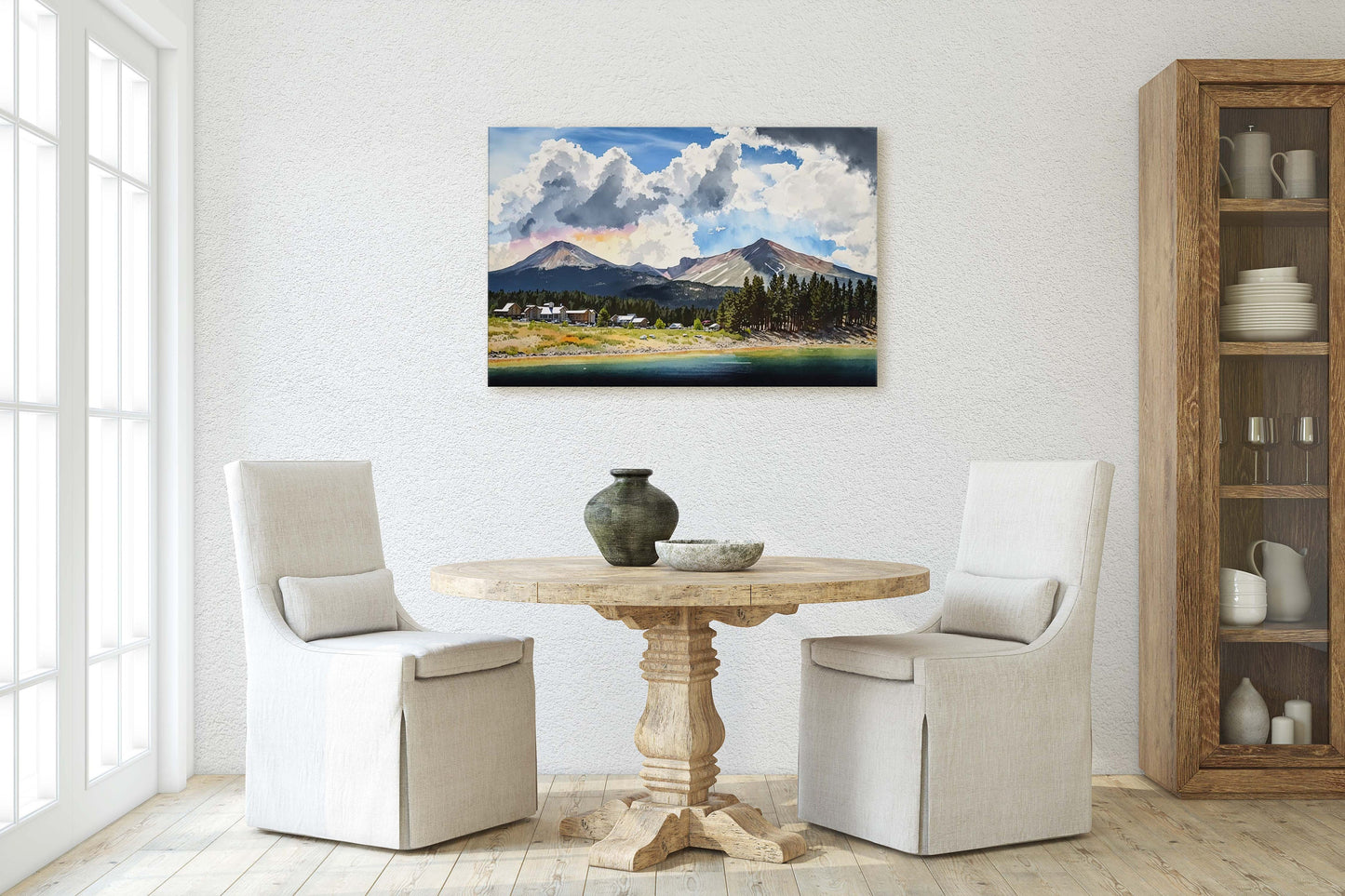Big Sky Montana, Canvas Art, Ready To Hang, Large Print, Landscape Painting, Dramatic Landscape, Mountain Range, Blue sky mountain,