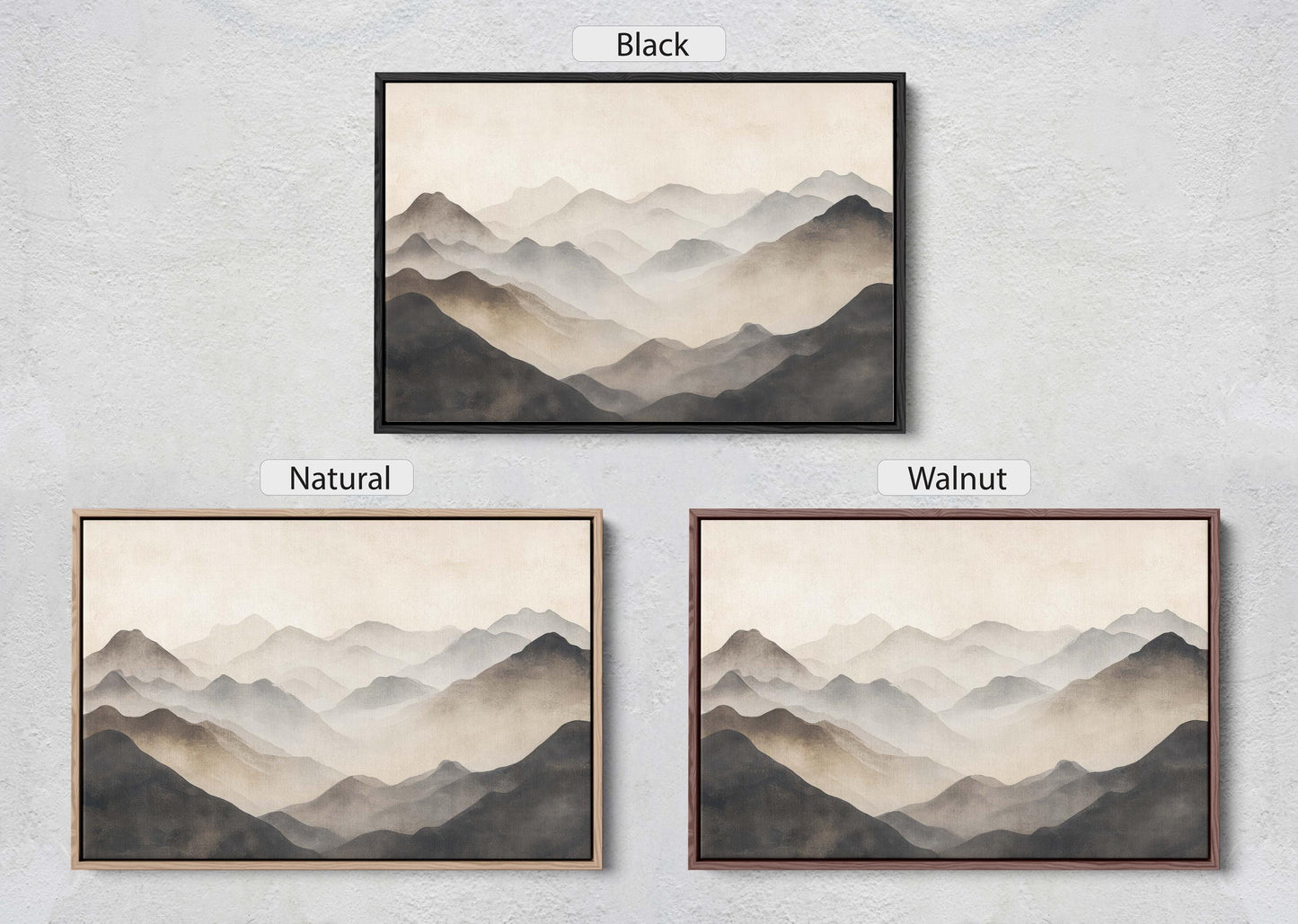 Foggy Mountain Art, Misty Mountains, Nature Painting