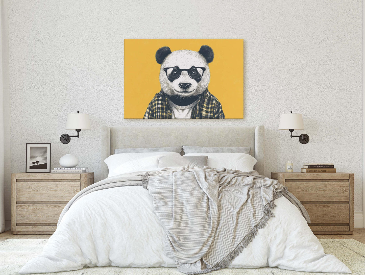 Hipster Panda, Pop Art, Modern Decor, Street Art, Animal Art, Unique Art, Kids Room, Boys Room, Girls Room