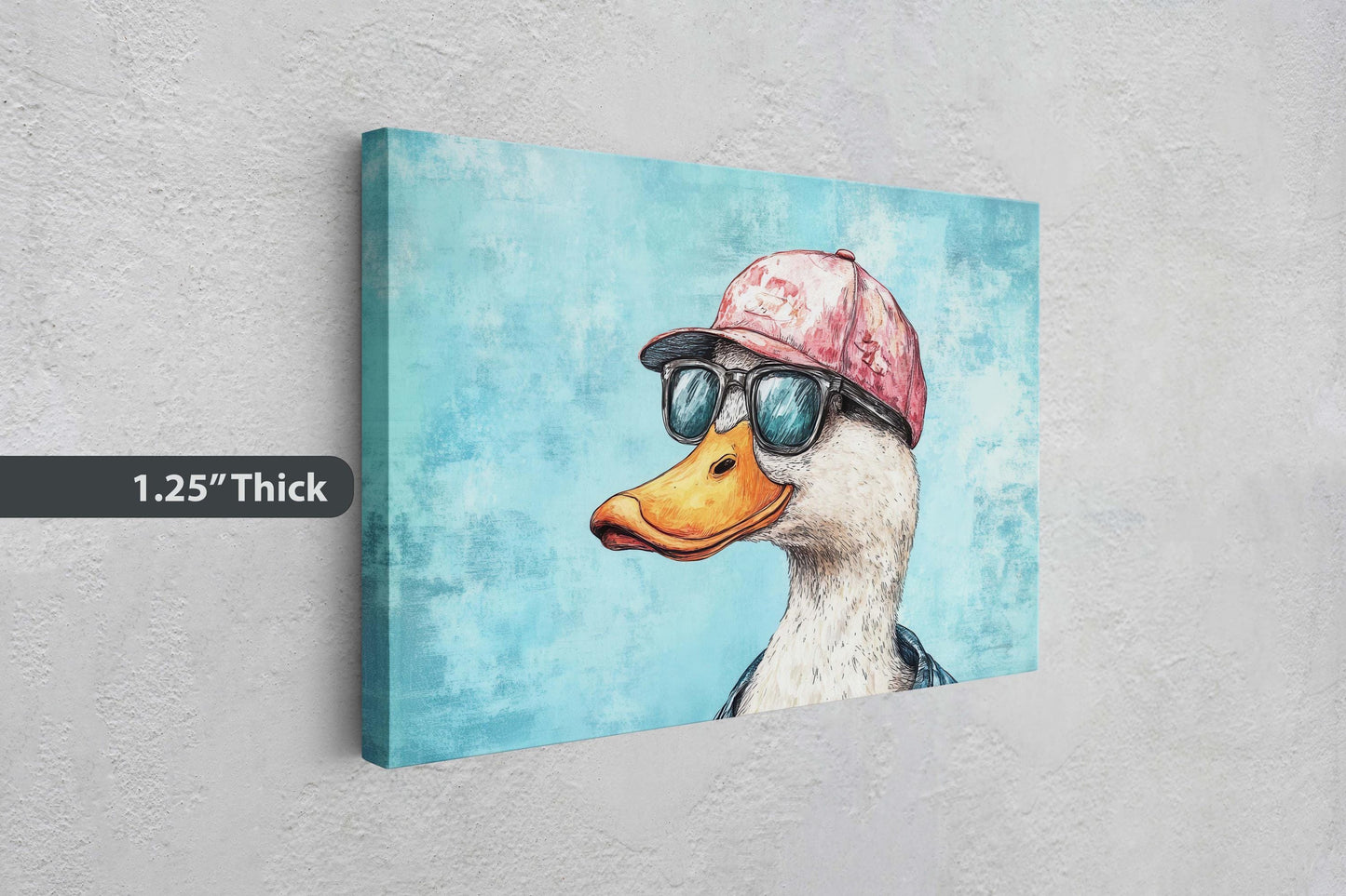 Hipster Duck, Pop Art, Modern Decor, Street Art, Animal Art, Unique Art, Kids Room, Boys Room, Girls Room