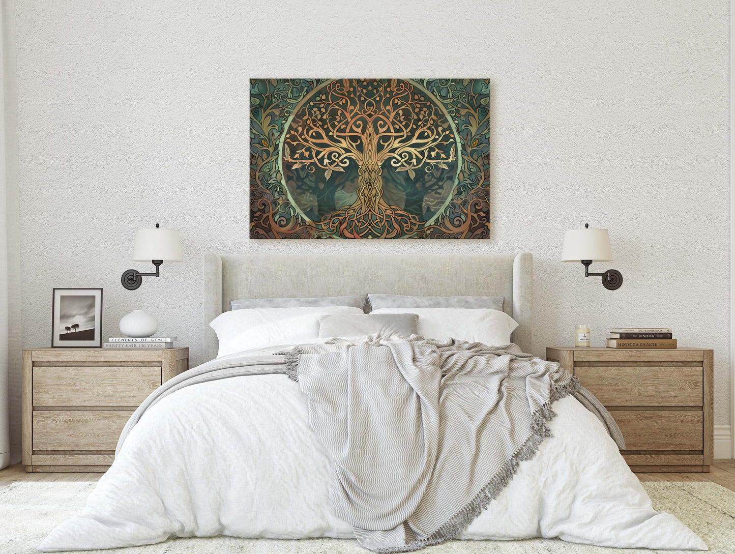 Tree of Life, Yggdrasil Painting, Norse Mythology, Celtic Art, Symbolic Artwork, Nature Decor, Abstract Nature, Large Print