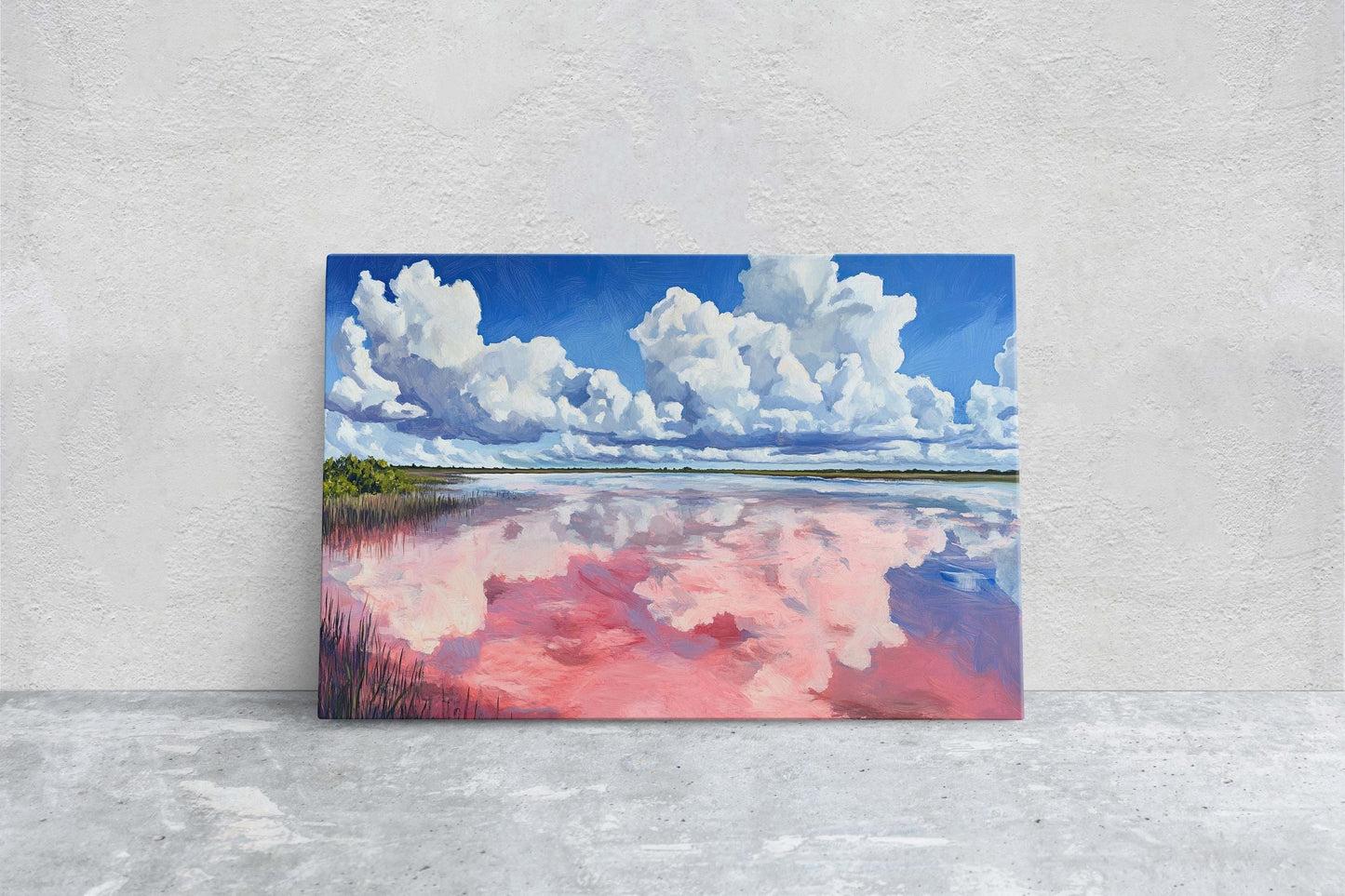 Las Coloradas Lagoon, Pink Ocean, Scenic Decor, Mexico Art
