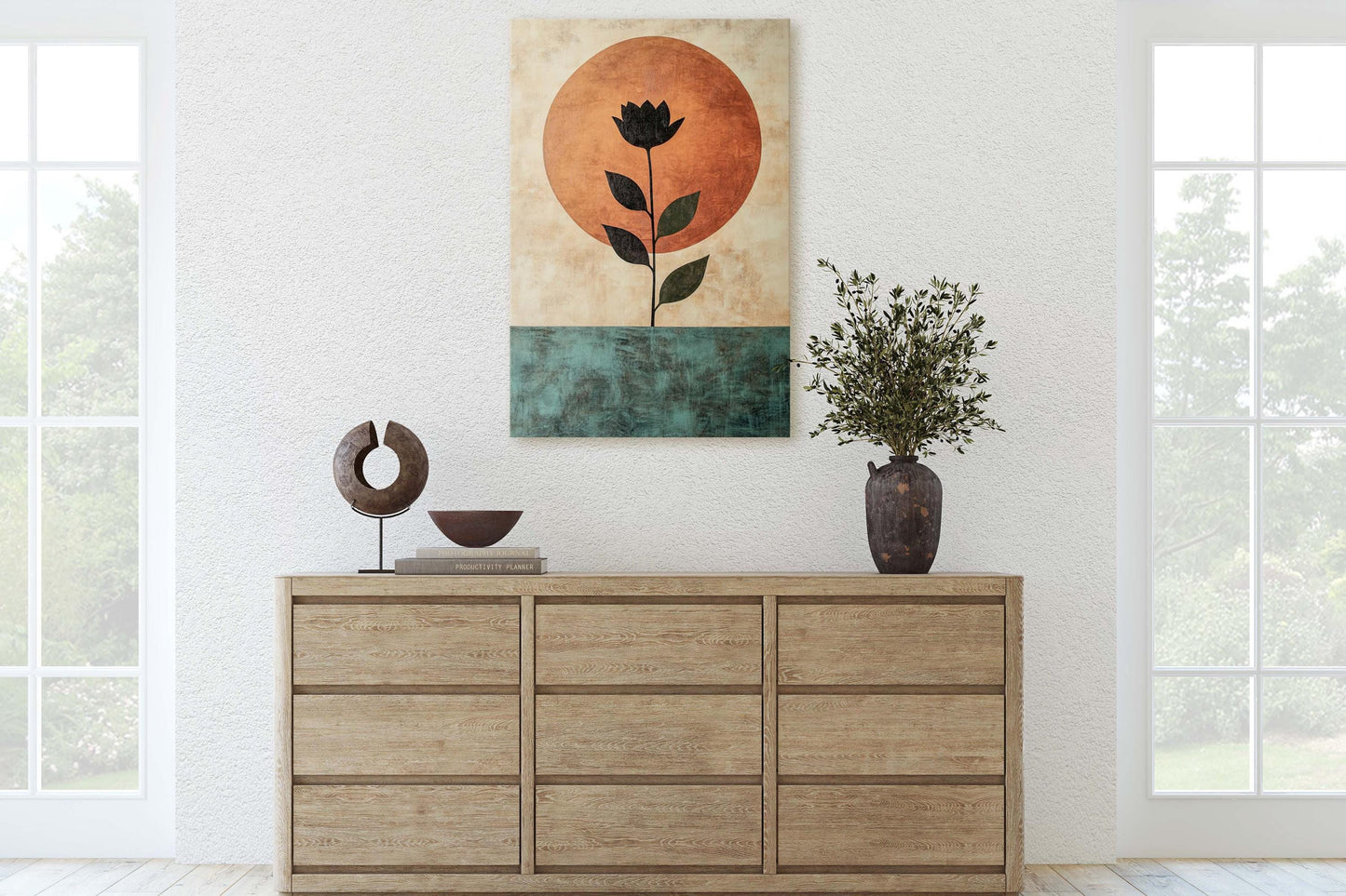 Terracotta Rose, Flower Decor, Earth Tones, Boho Minimalist