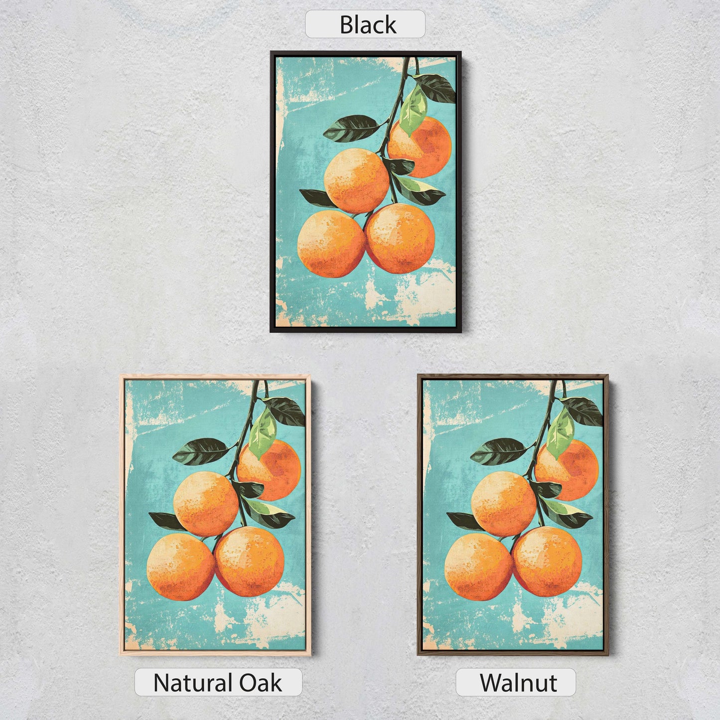 Vintage Oranges, Orange Still Life, Retro Food, Fruit Art