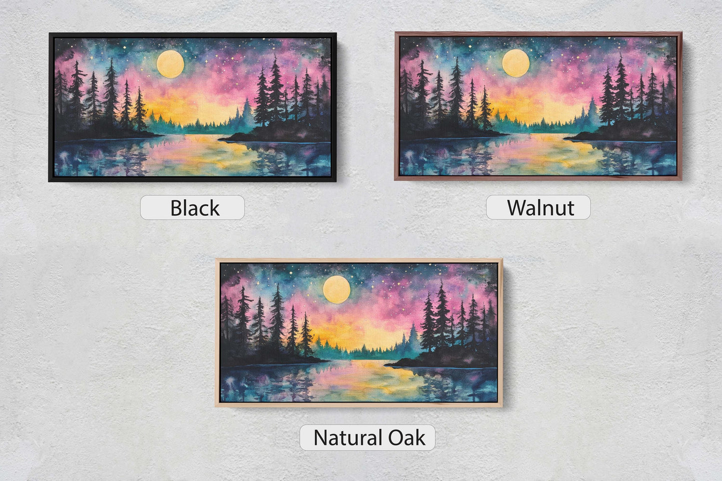 Ethereal Lake, Mountain Lake Night, Scenic Decor, Nature Print