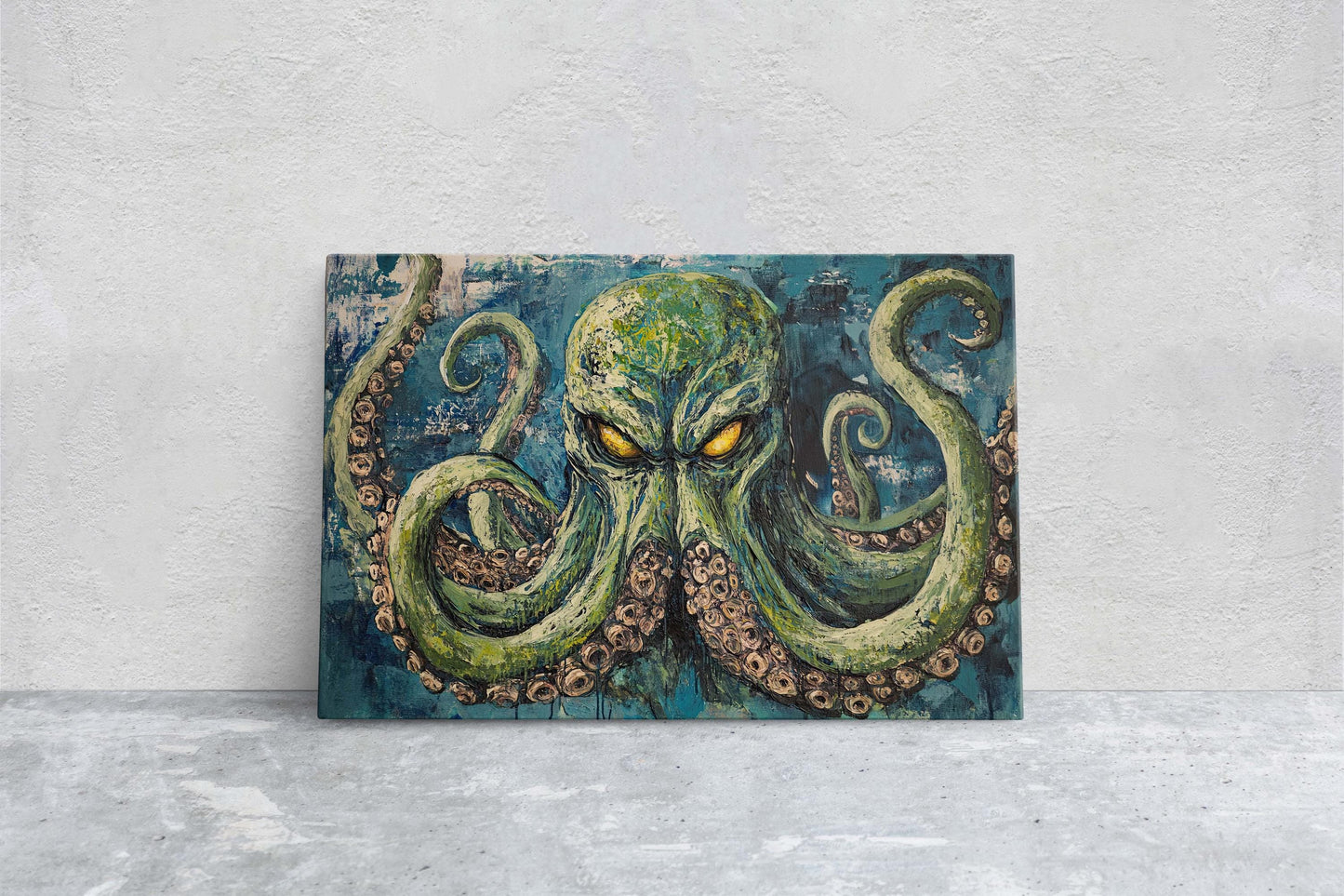 Cthulhu Painting, Evil Octopus, Fantasy Creature, Horror Art