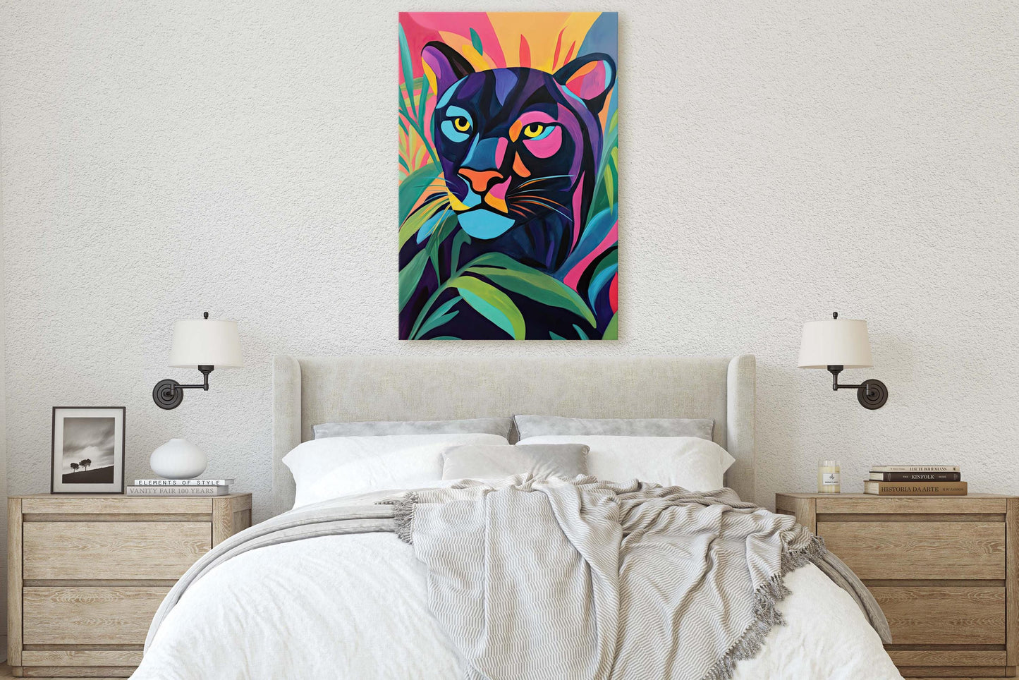 Abstract Panther Art, Modern Panther, Matisse Inspired, Pop Art
