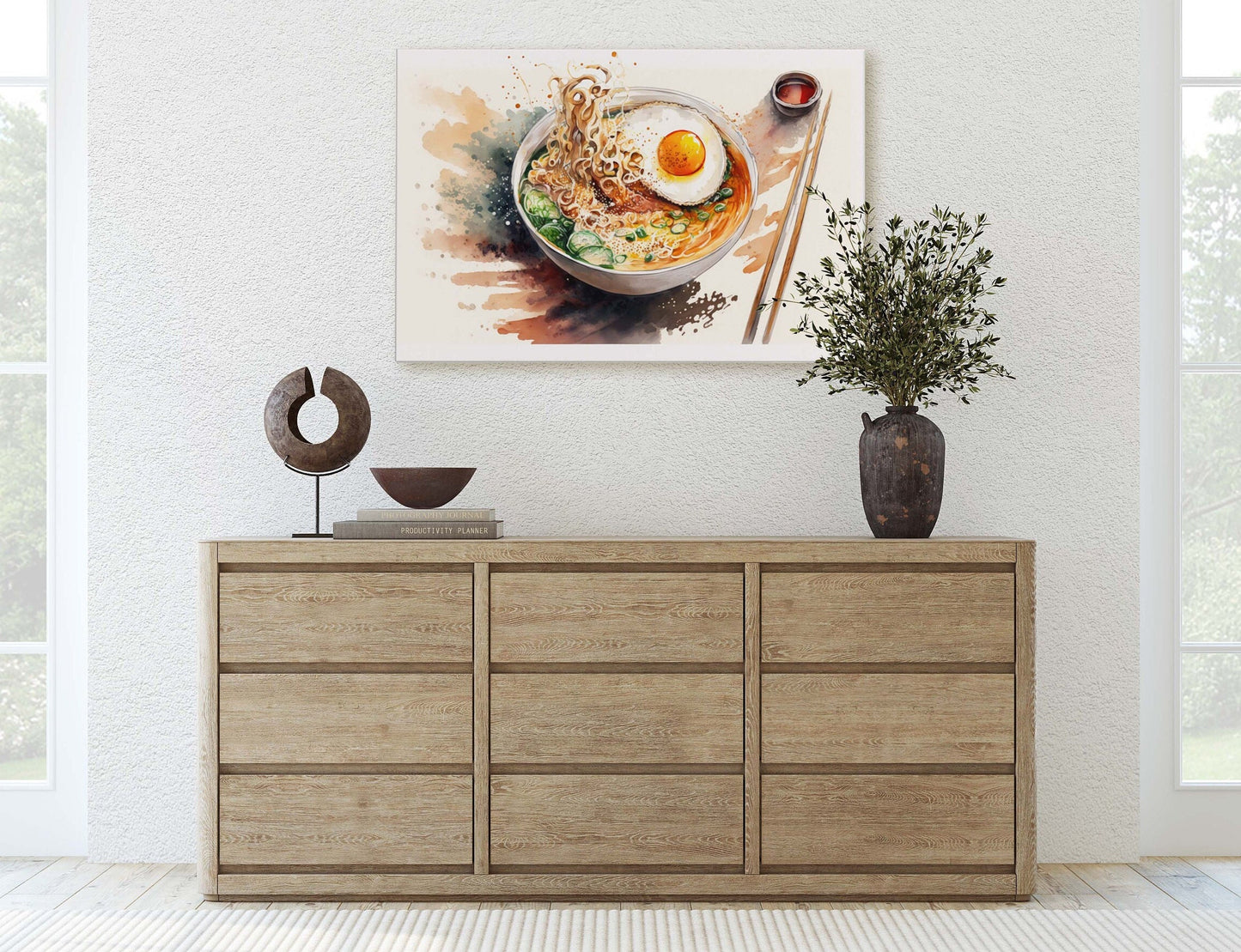 Ramen Watercolor, Japanese Food, Restaurant Art, Asian Cuisine, Dining Room, Kitchen Decor, Food Art, Ramen