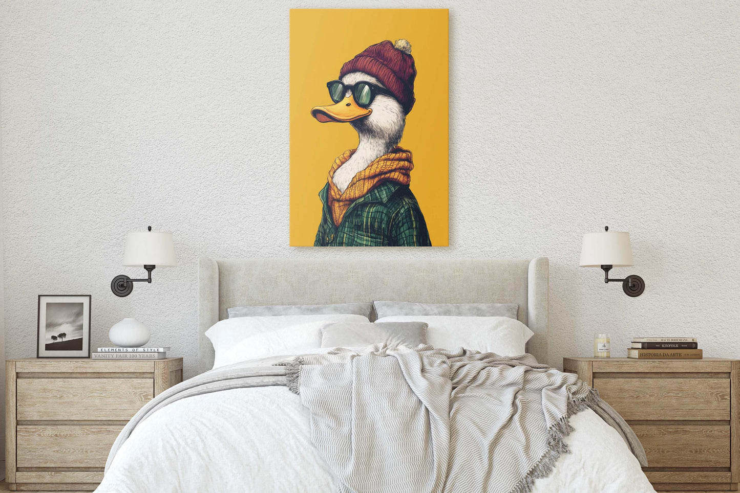 Hipster Duck, Pop Art, Modern Decor, Street Art, Framed Print, Animal Art, Unique Art, Animal Sunglasses, Kids Room, Boys Room
