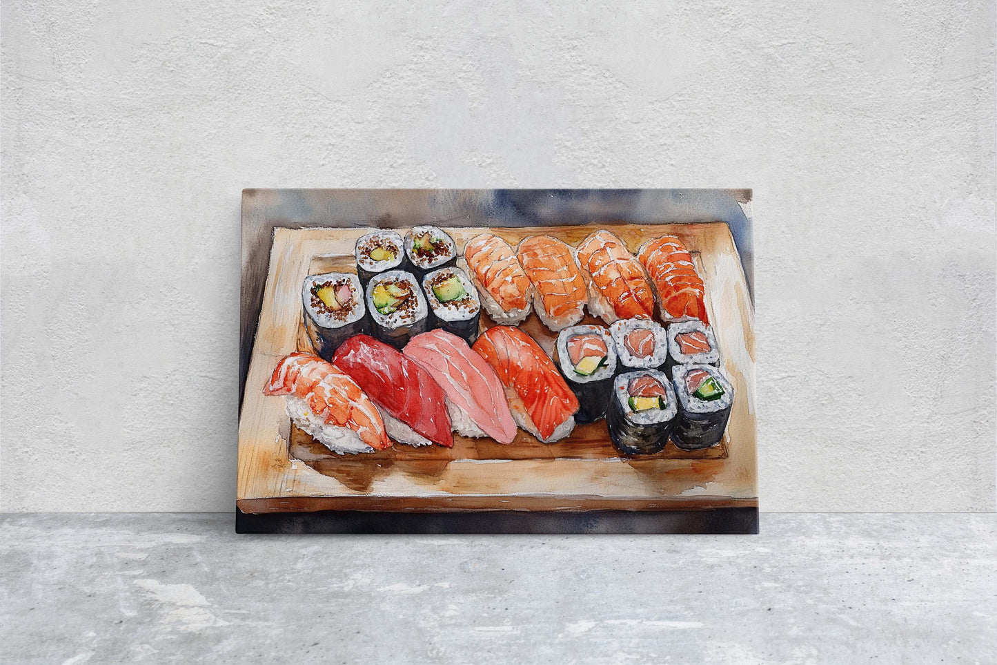 Sushi Print, Sashimi Canvas, Food Decor, Kitchen Art