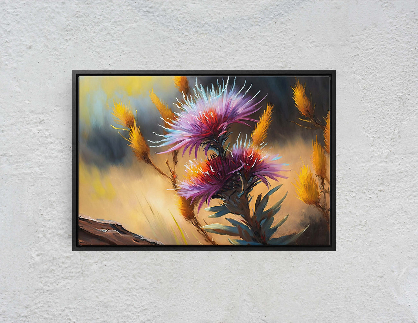 Savanna Blazing Star, Pink Wildflowers, Flowers Canvas Art, Ready To Hang, Large Print, Painting Landscape