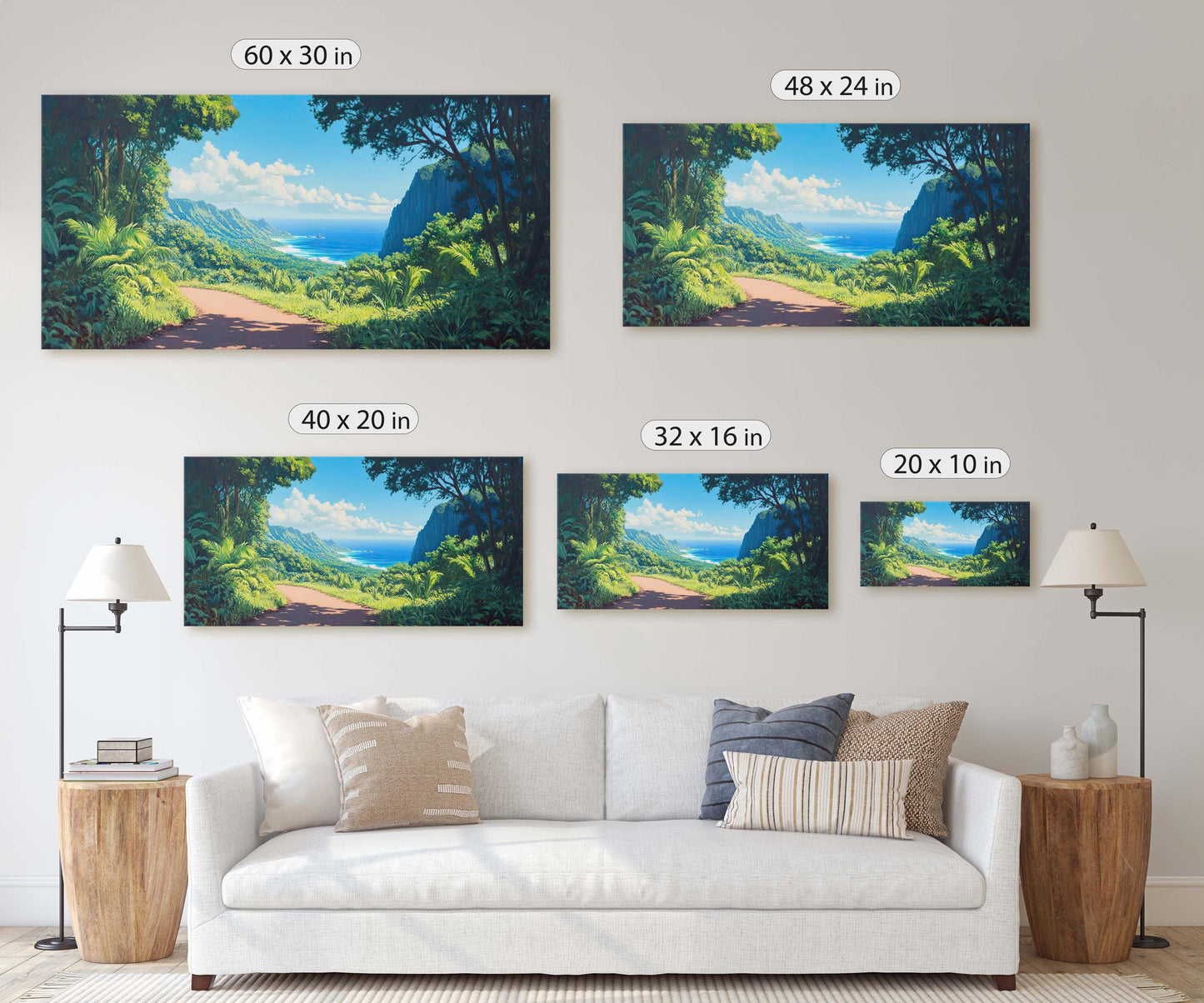 Road to Hana, Maui Hawaii Art, Beach Painting, Scenic Drive