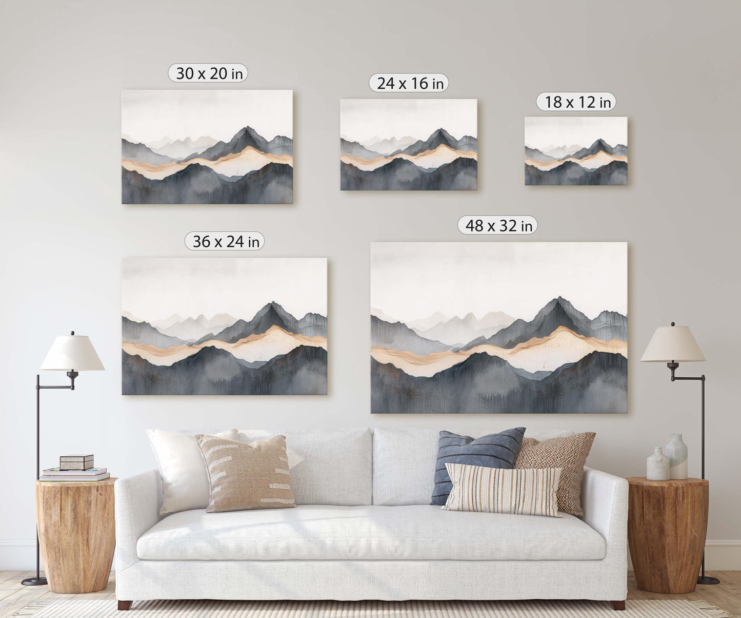 Foggy Mountain Art, Misty Mountains, Nature Painting, Contemporary Art