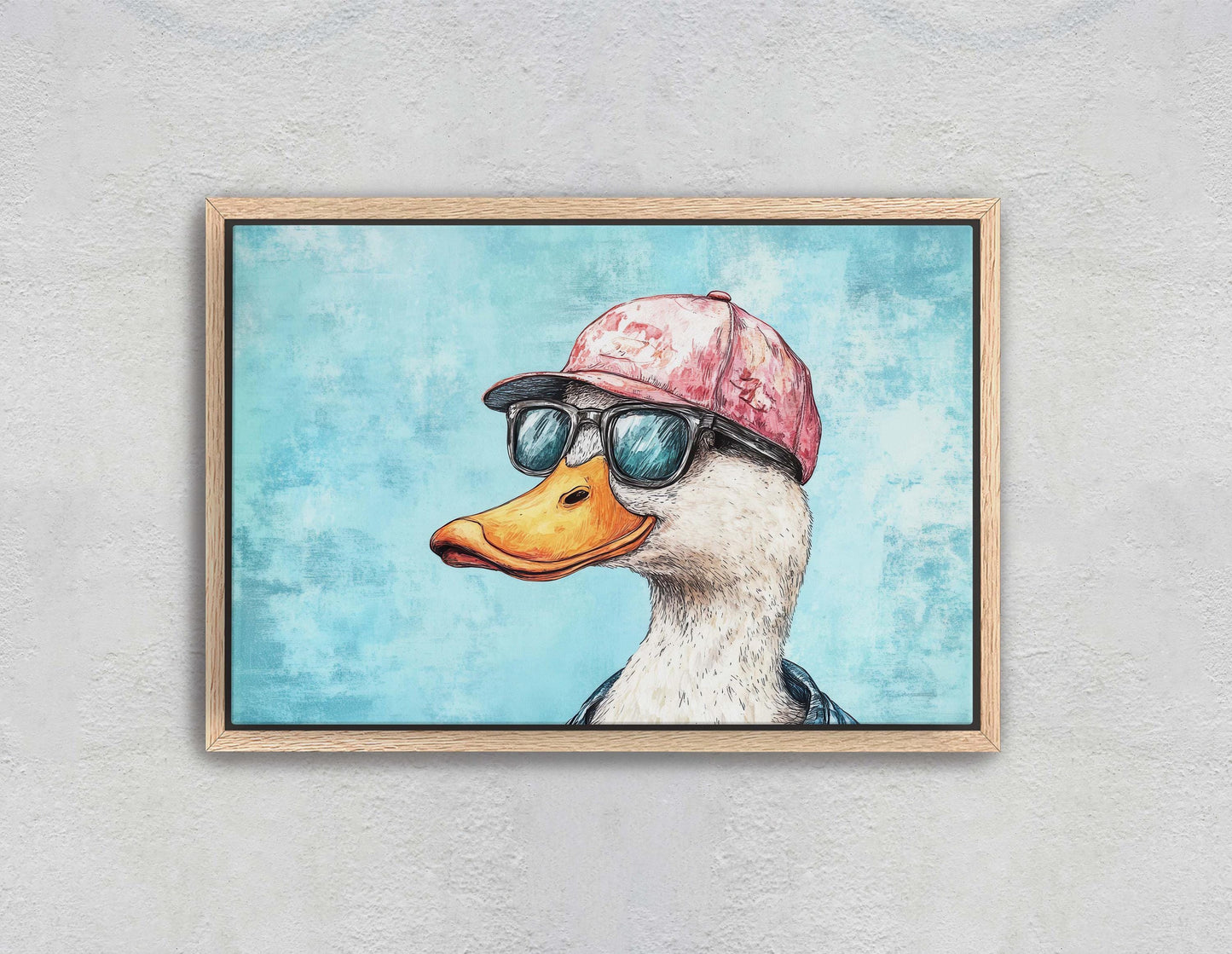 Hipster Duck, Pop Art, Modern Decor, Street Art, Animal Art, Unique Art, Kids Room, Boys Room, Girls Room