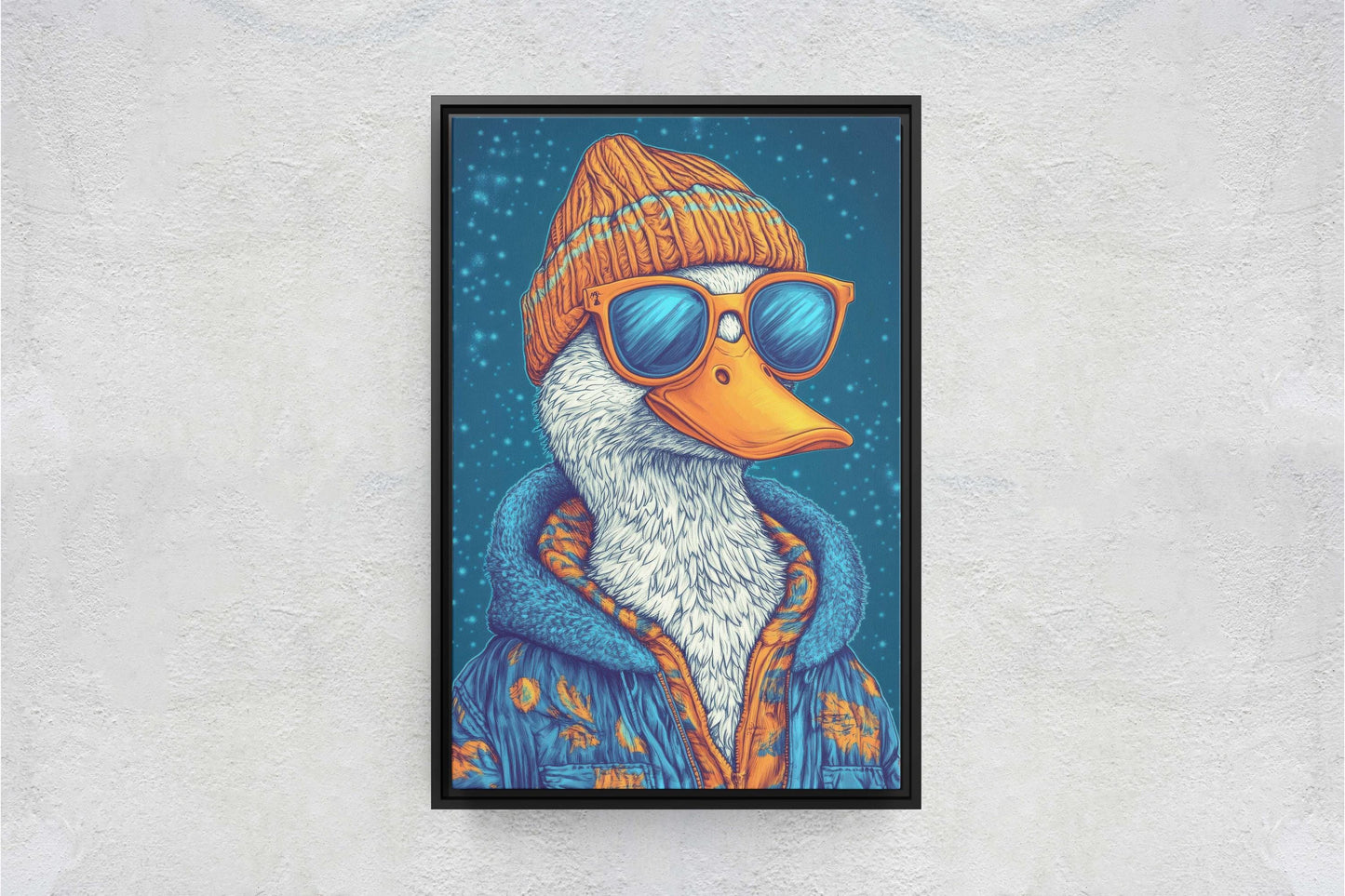 Hipster Duck, Pop Art, Modern Decor, Street Art, Framed Print, Animal Art, Unique Art, Animal Sunglasses, Kids Room, Boys Room