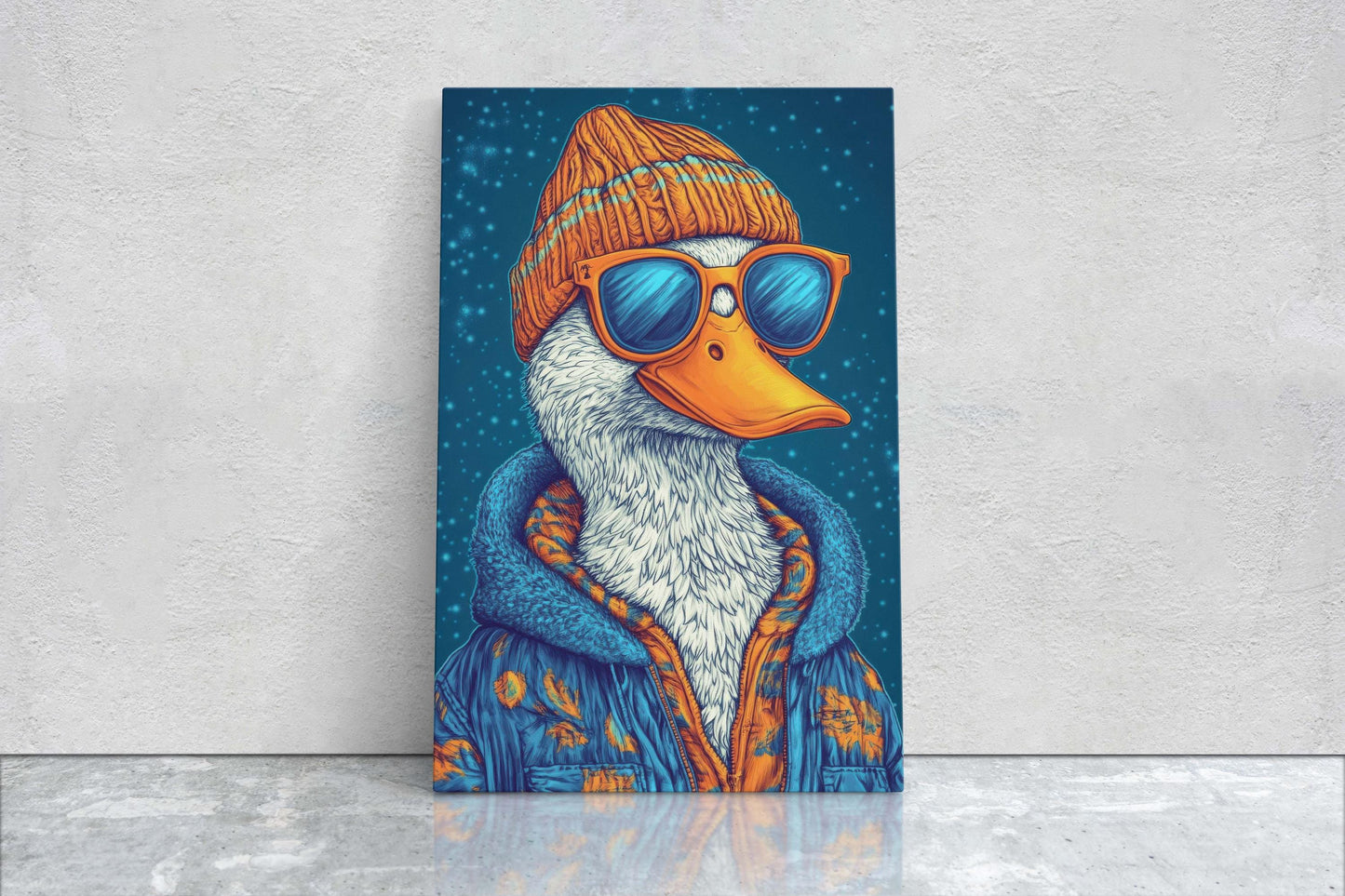 Hipster Duck, Pop Art, Modern Decor, Street Art, Framed Print, Animal Art, Unique Art, Animal Sunglasses, Kids Room, Boys Room