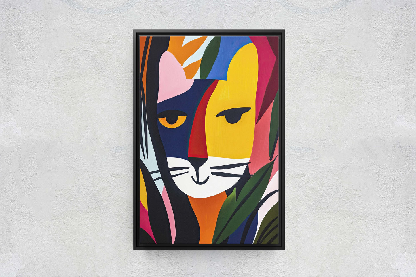 Abstract Cat Decor, Cat Pop Art, Matisse Inspired, Modern Art