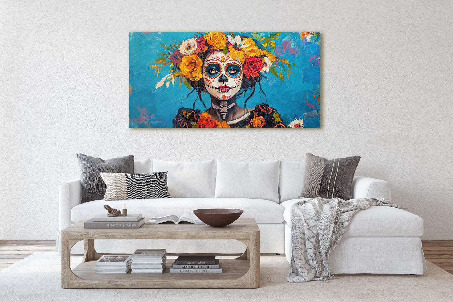 Day of the Dead, Mexican Art, Skeleton, Maximalist Print