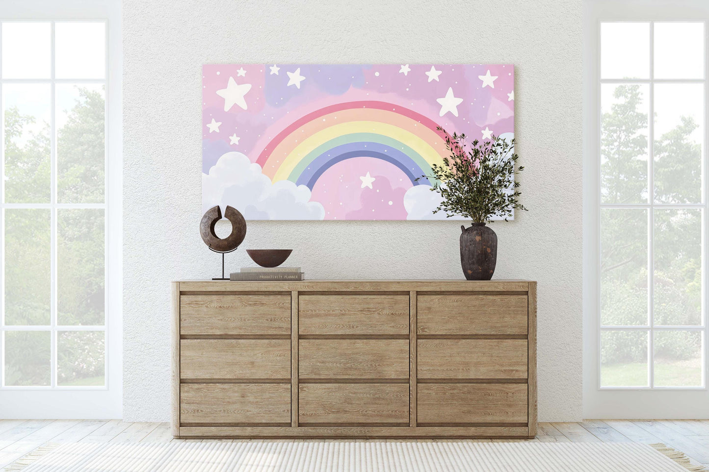 Rainbow Clouds, Kids Room, Nursery Art, Girls Room