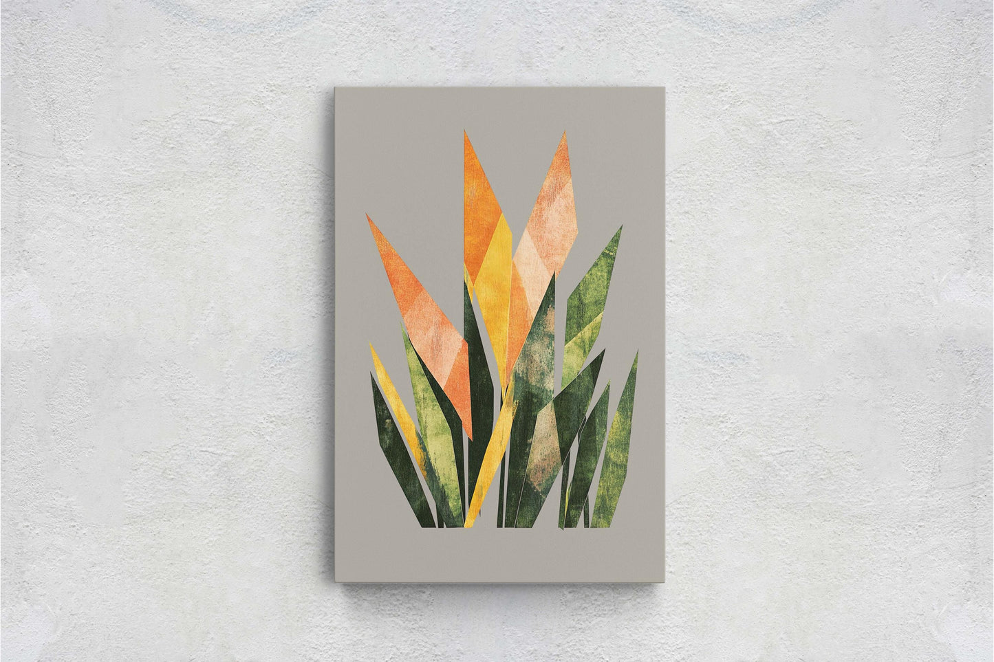 Geometric Grass, Abstract Floral Decor, Botanical Art